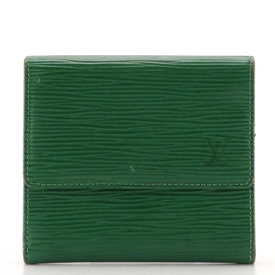 Louis Vuitton Elise Bifold Wallet in Borneo Green Epi Leather with Box