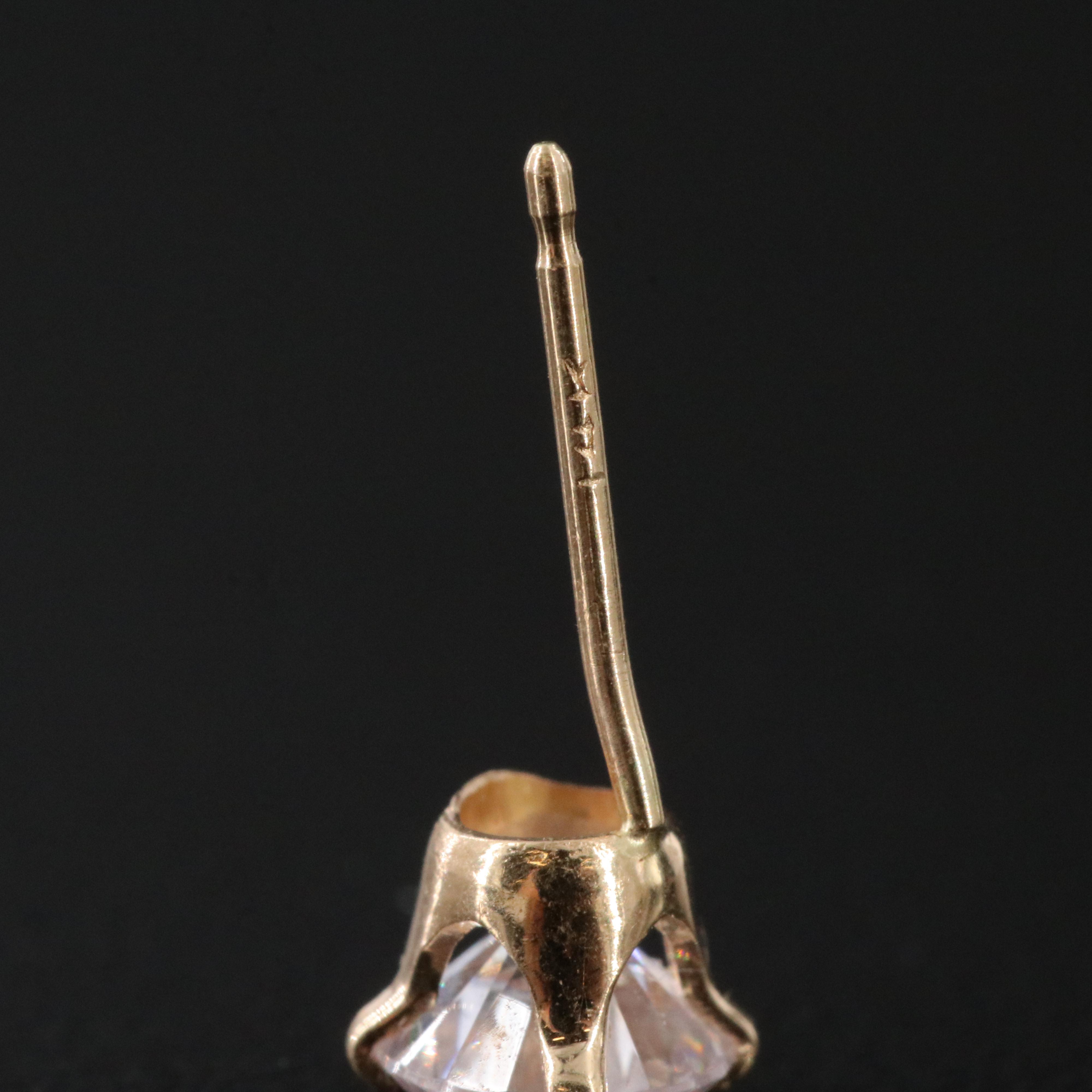 14K Opal and CZ Stud Earrings