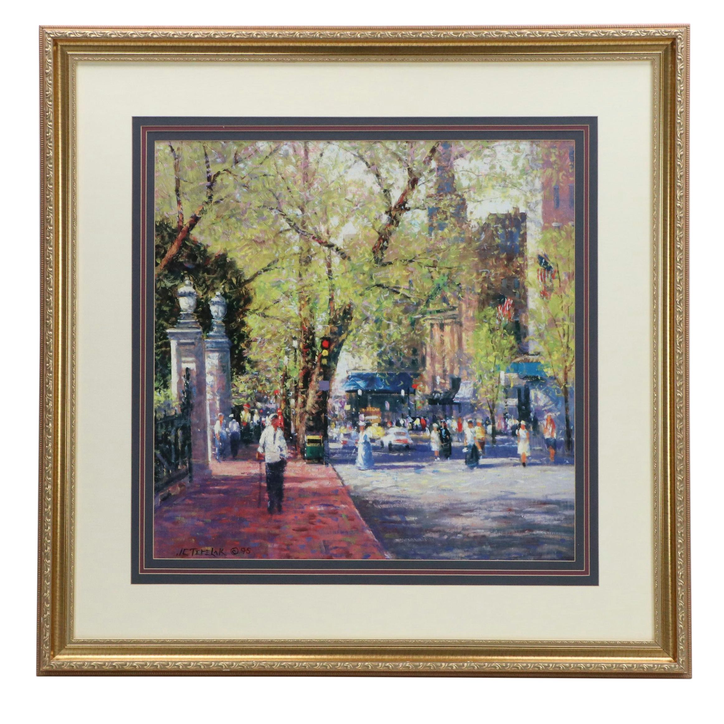 After John Terelak Cityscape Offset Lithograph "Arlington Street," 1995
