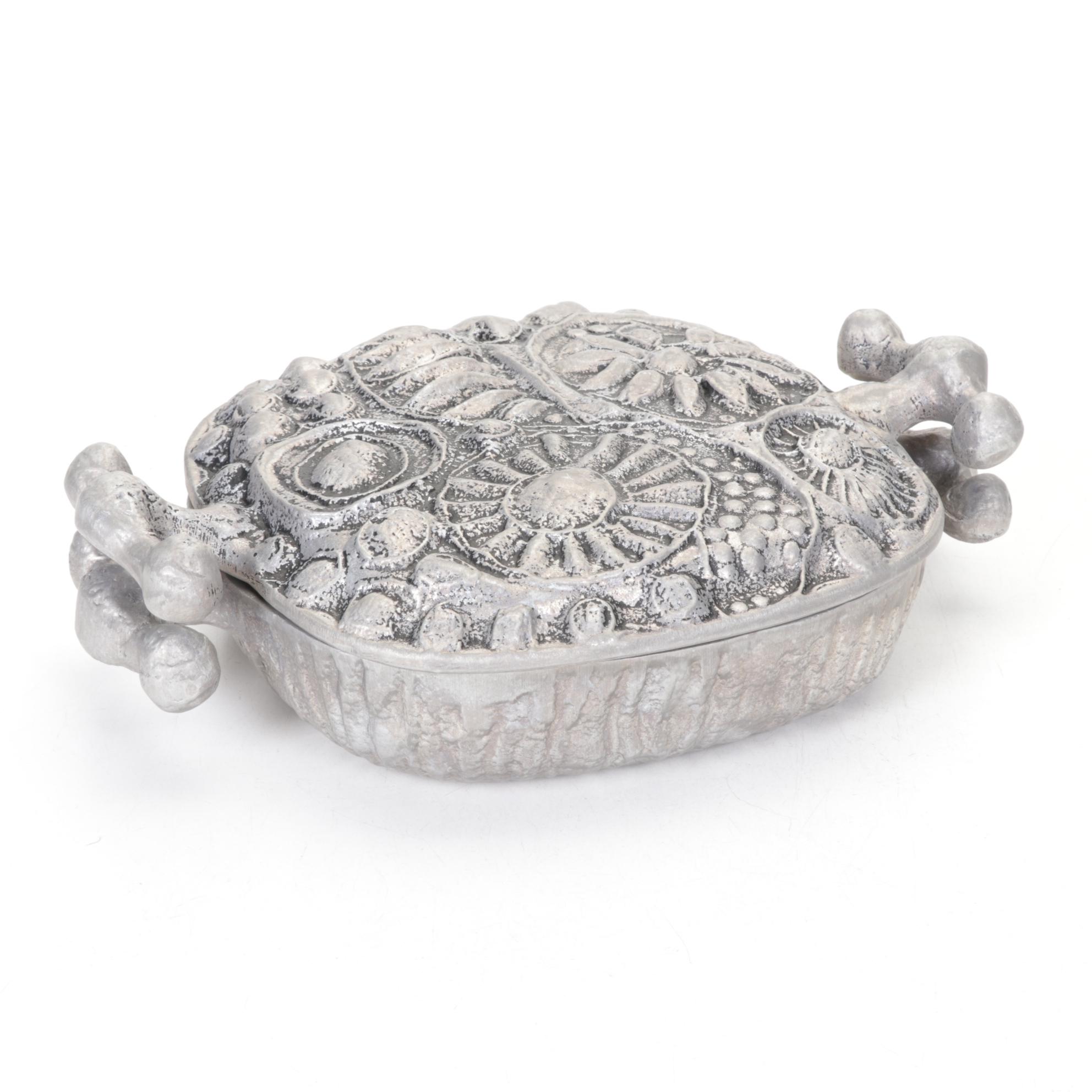 Don Drumm Sculptural Cast Aluminum Covered Casserole Dish