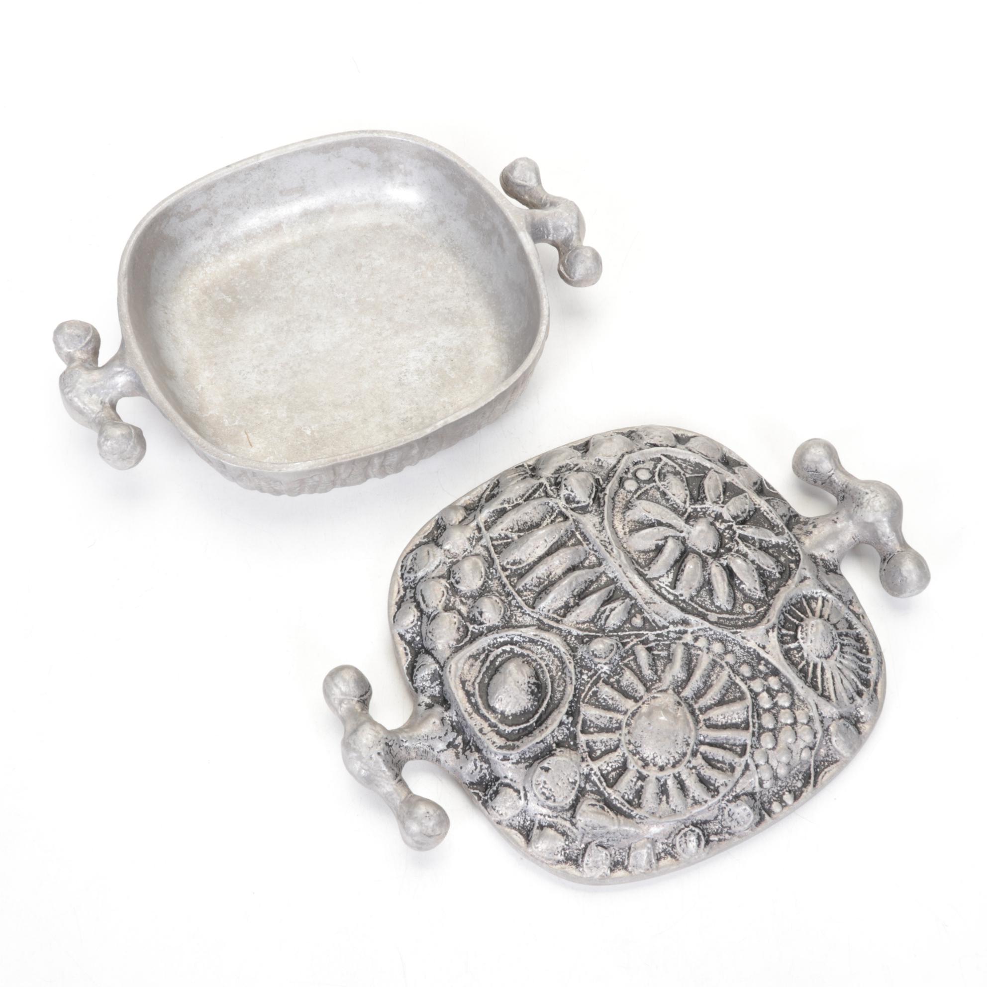 Don Drumm Sculptural Cast Aluminum Covered Casserole Dish