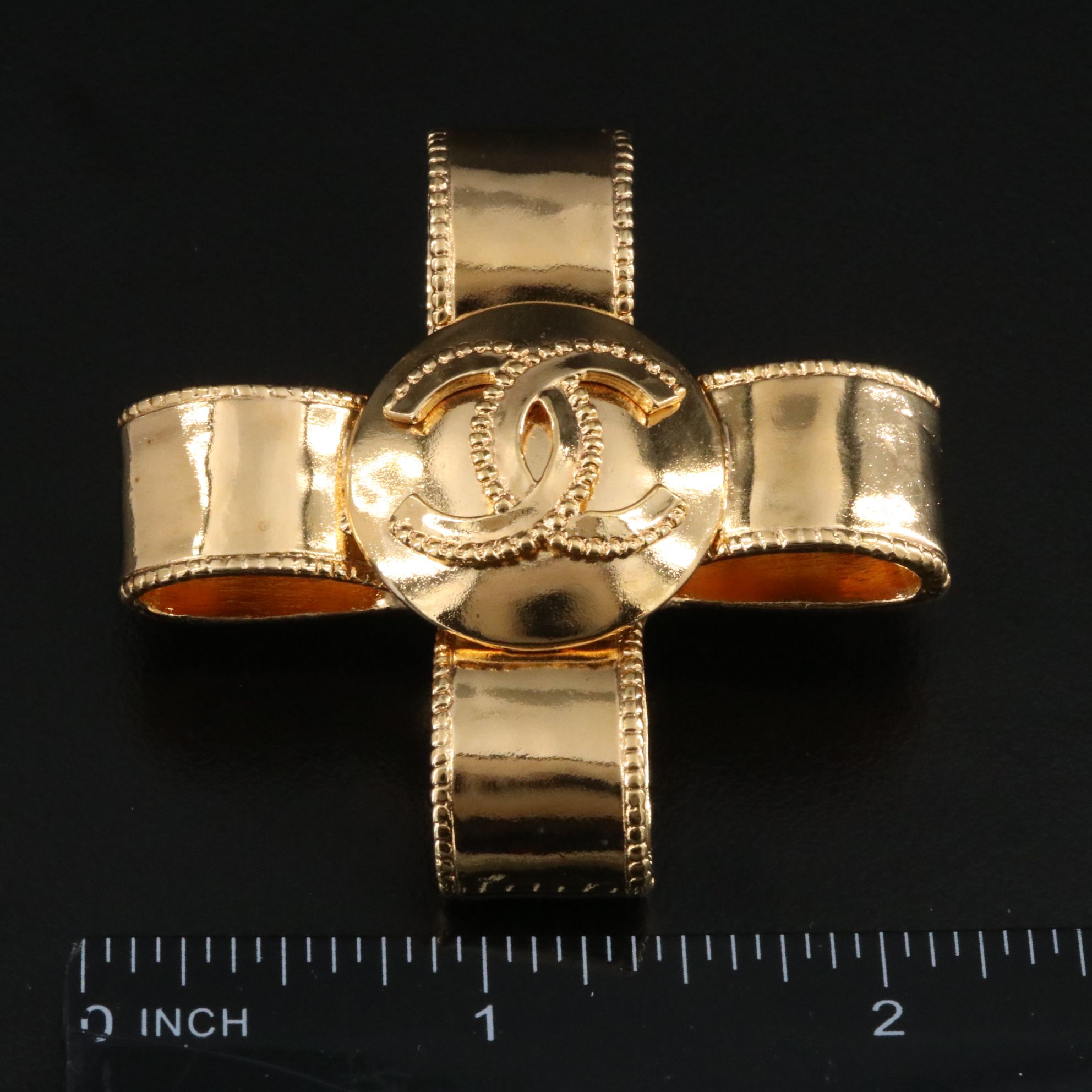 Chanel CC Ribbon Style Brooch 1997