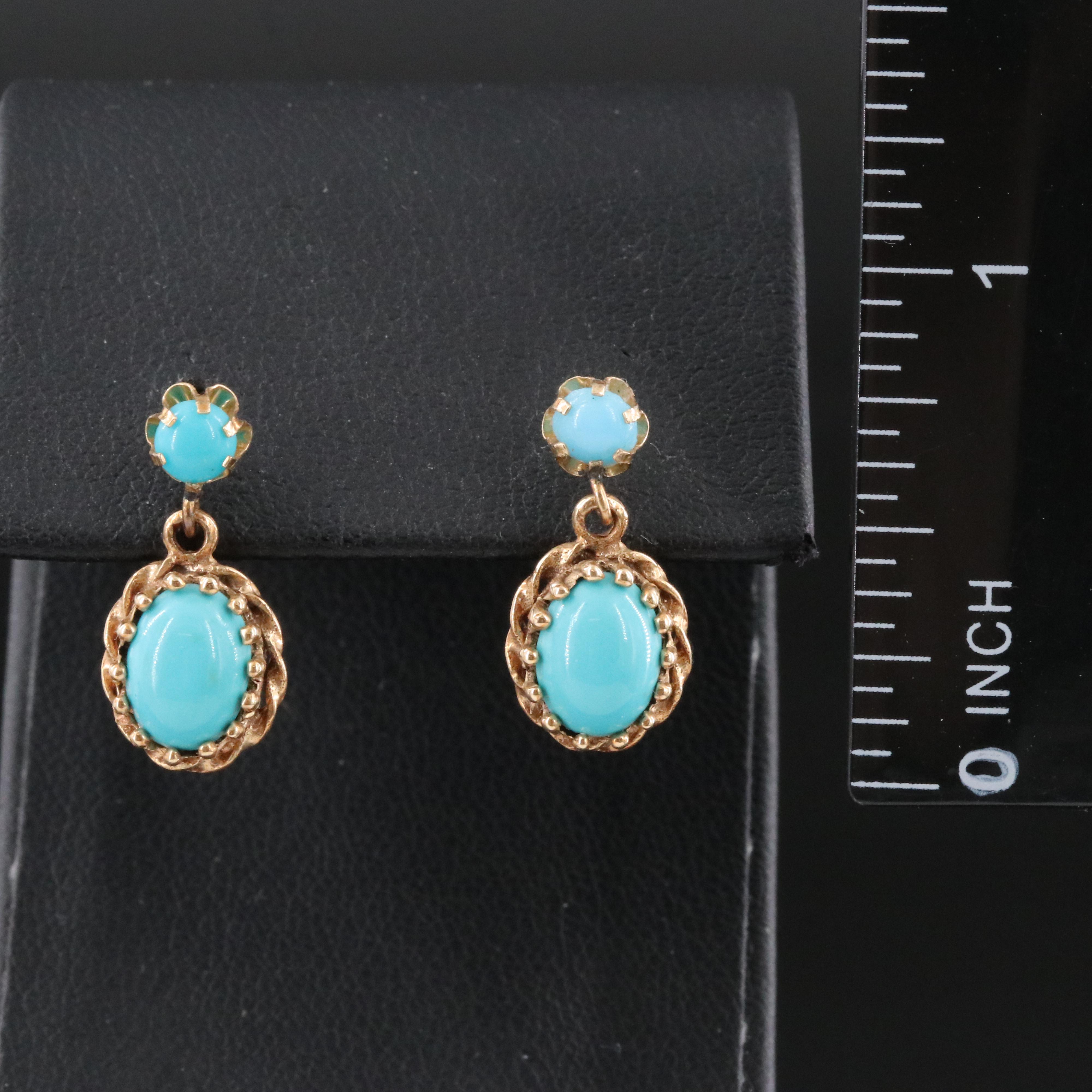 14K Imitation Turquoise Earrings