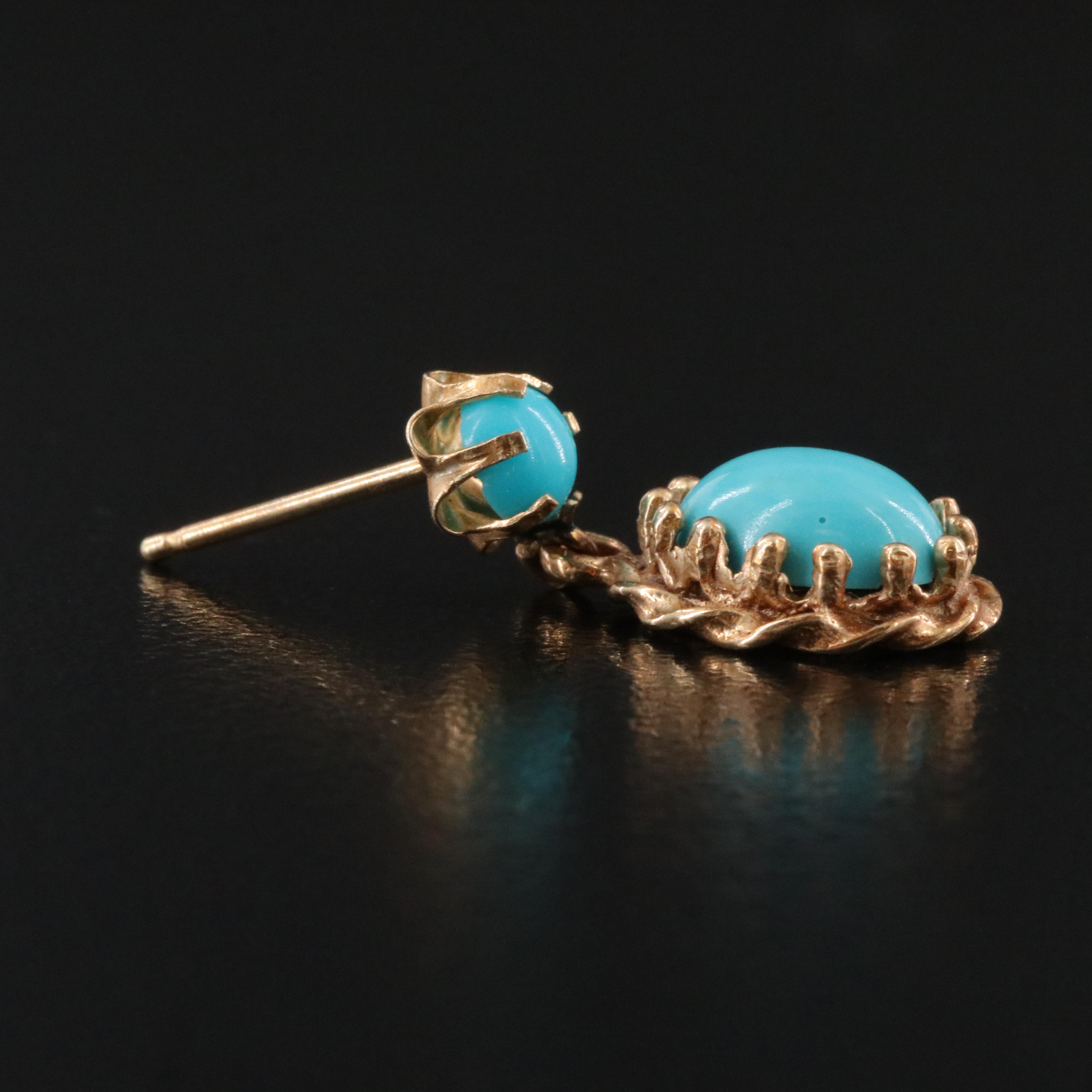 14K Imitation Turquoise Earrings