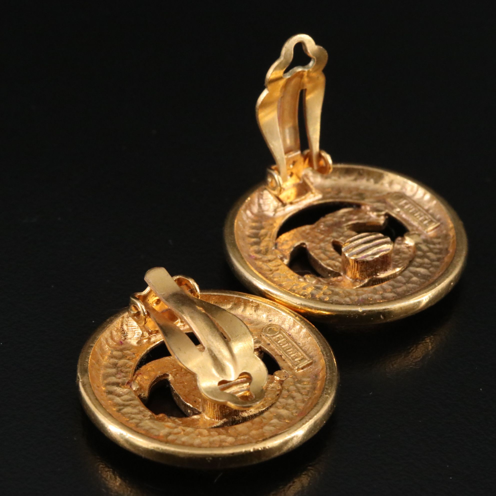 Chanel CC Round Clip Earrings