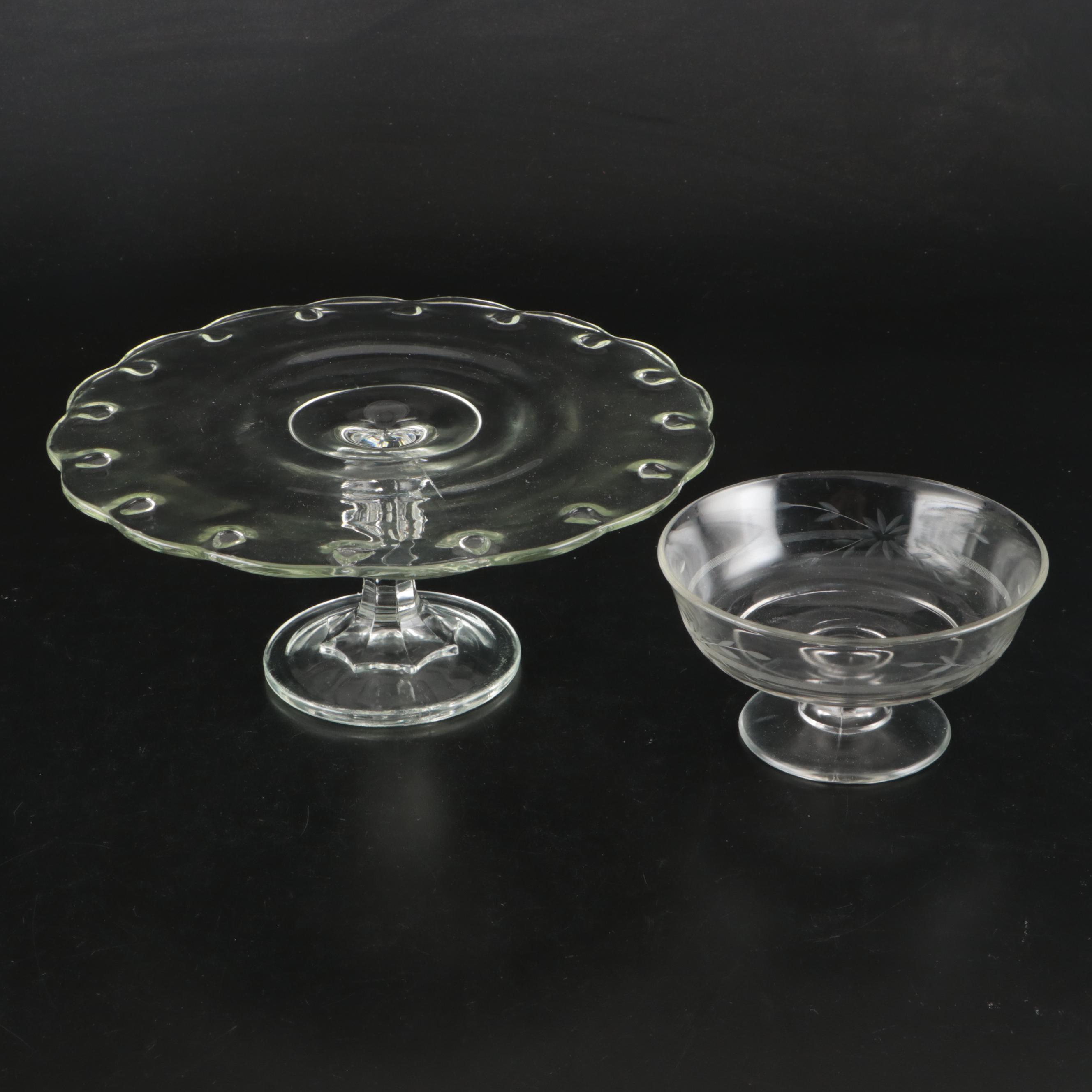 Vintage Depression Style Colored Glass Dishes and Other Glass Tableware