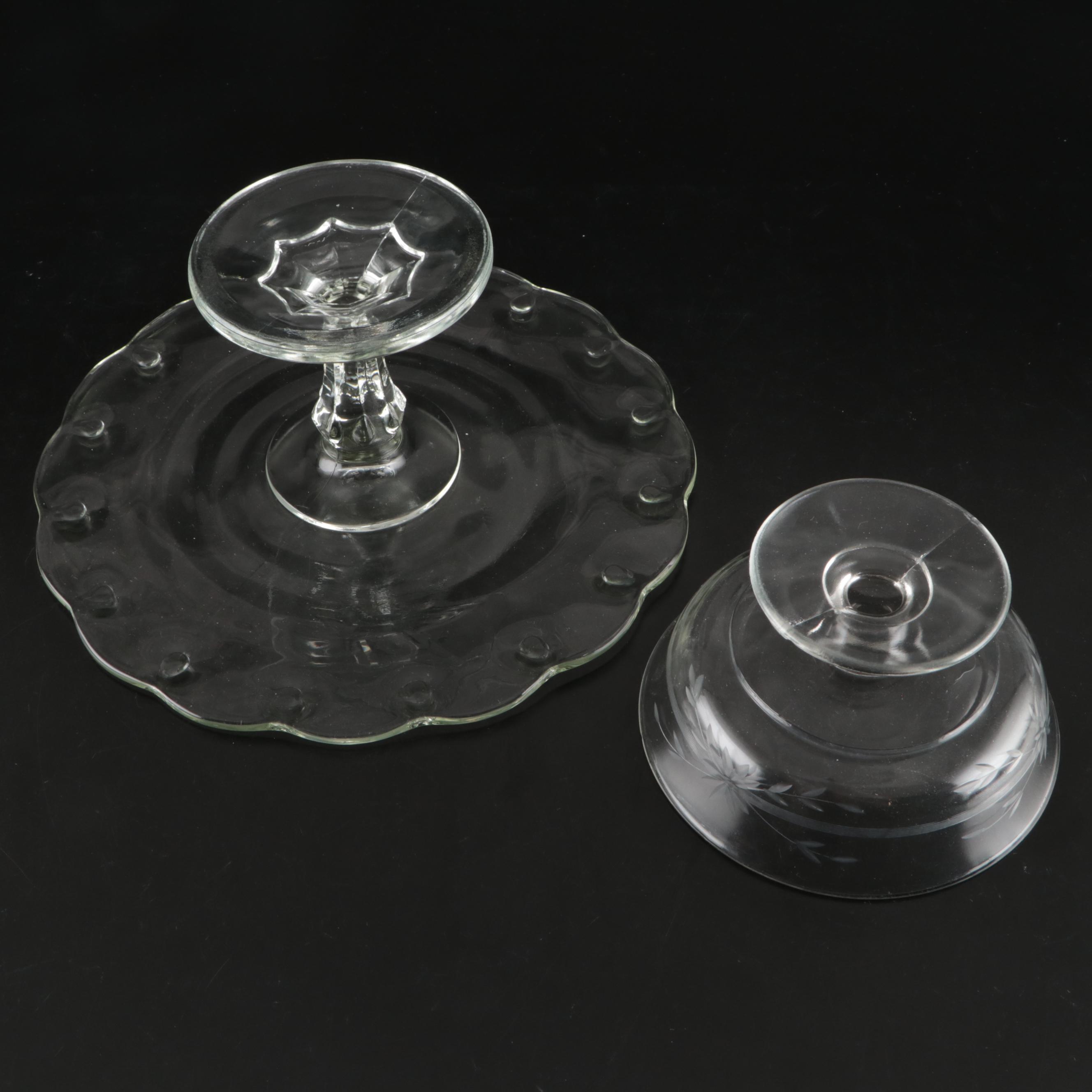 Vintage Depression Style Colored Glass Dishes and Other Glass Tableware