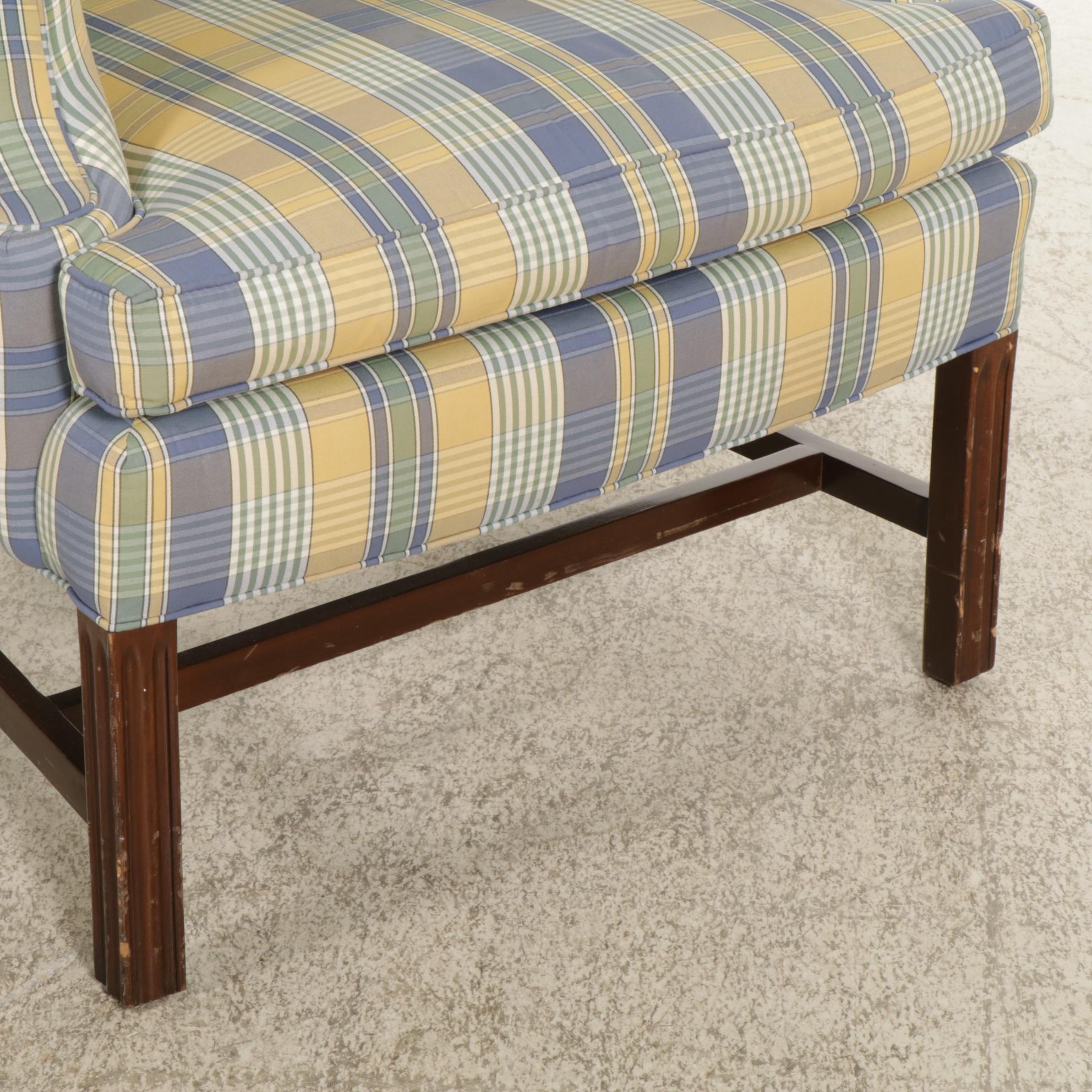 Hickory White Chippendale Style Wingback Armchair