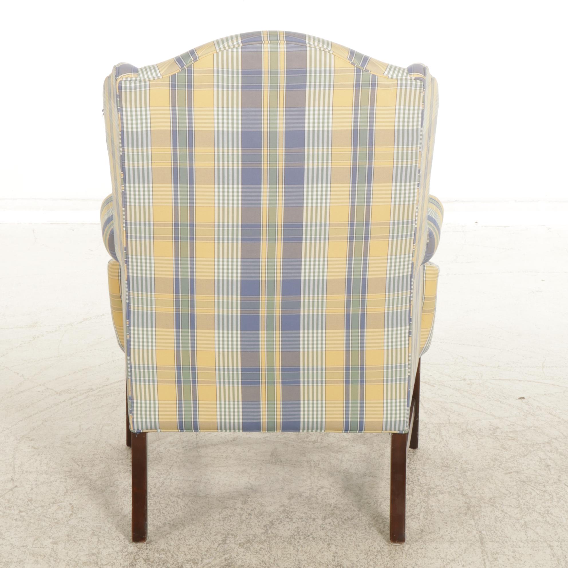 Hickory White Chippendale Style Wingback Armchair