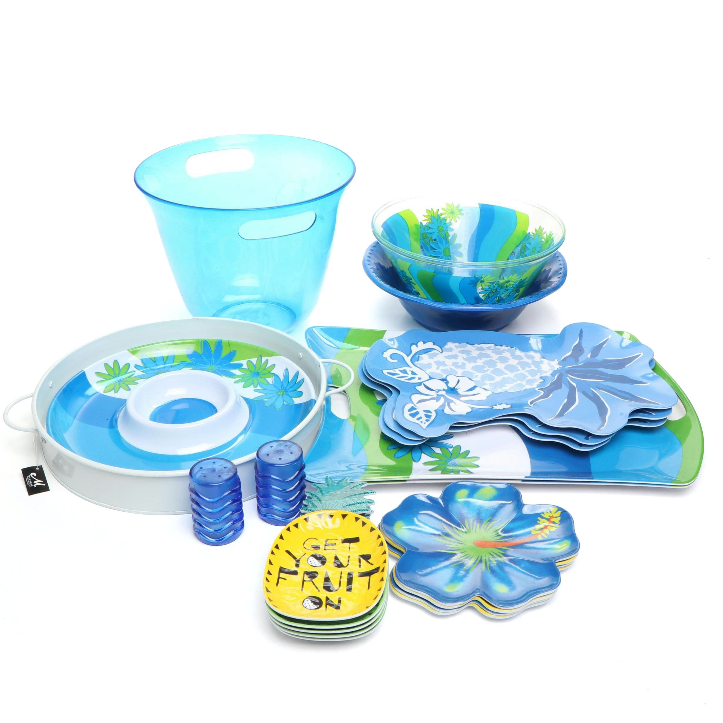 Plastic Chip and Dip with Buckets and Other Outdoor Serveware