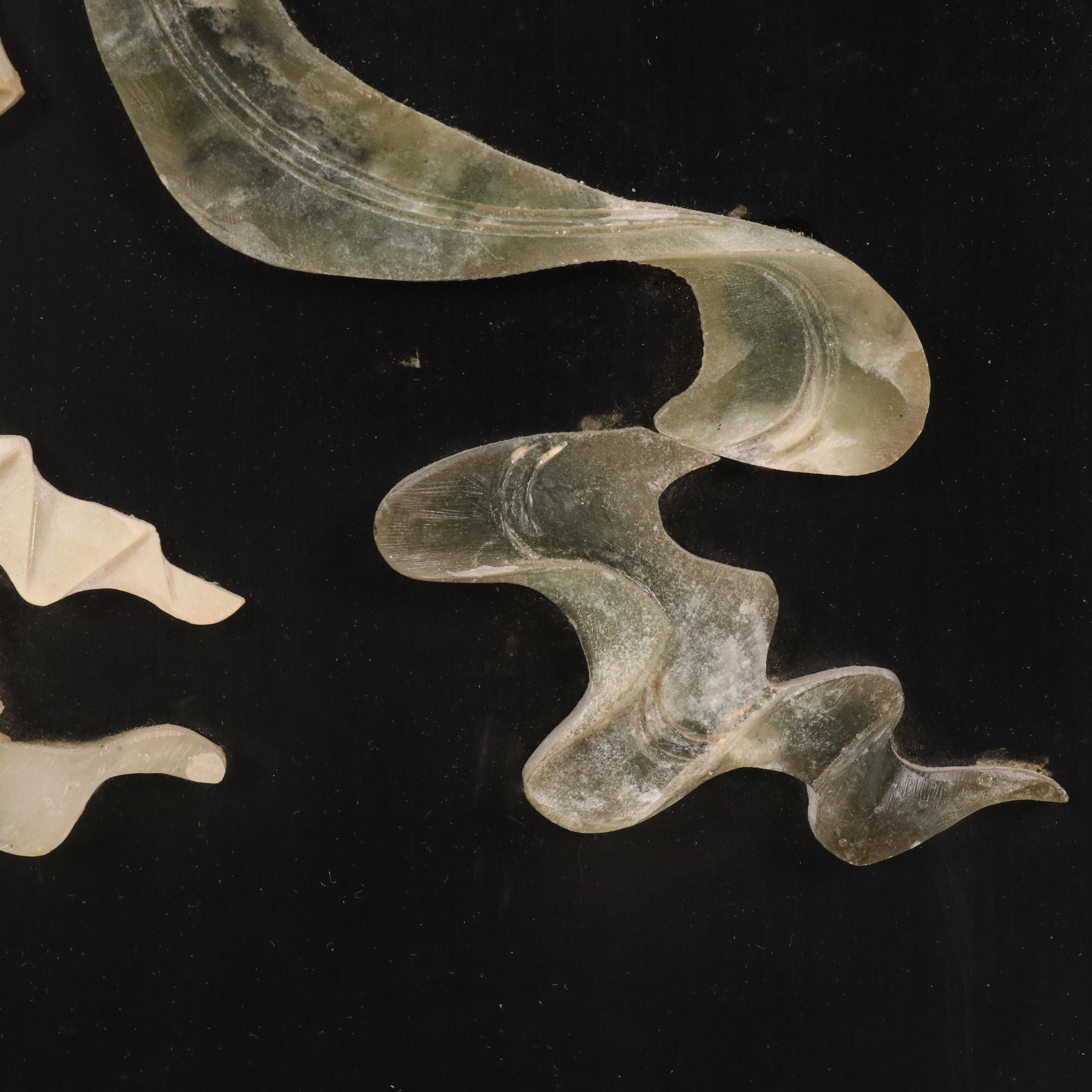 East Asian Hand-Painted Inlay Panel With Figure Holding Janggu