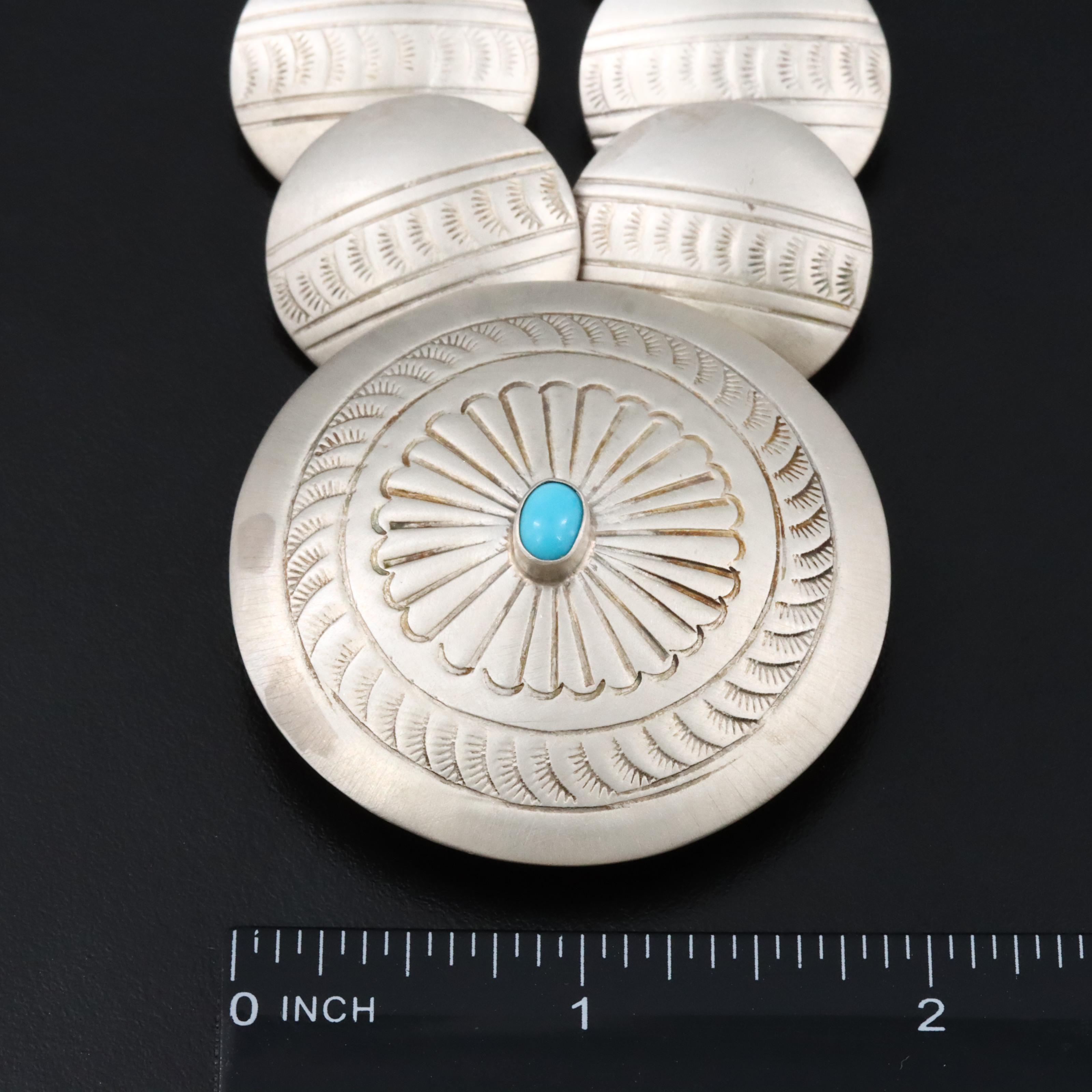 Southwestern Sterling, Copper and Turquoise Reversible Necklace