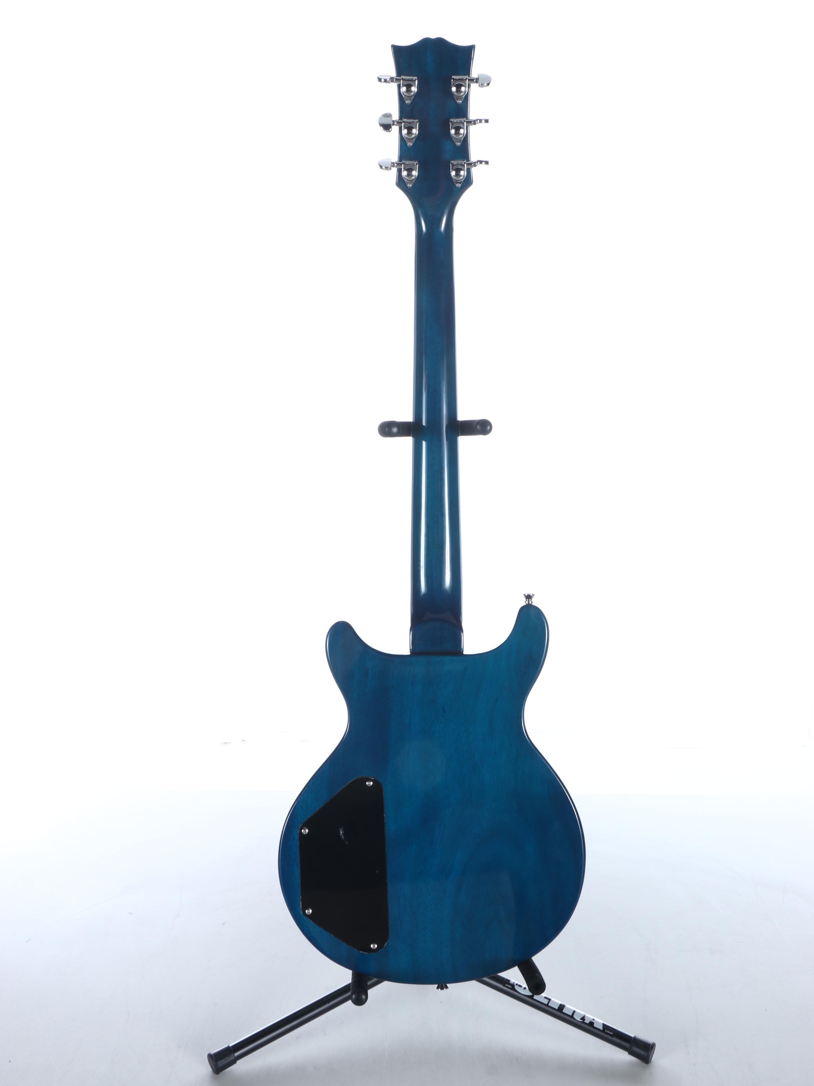 Chibson Unbranded Gibson Copy Blue Sunburst Double Cutaway Electric Guitar