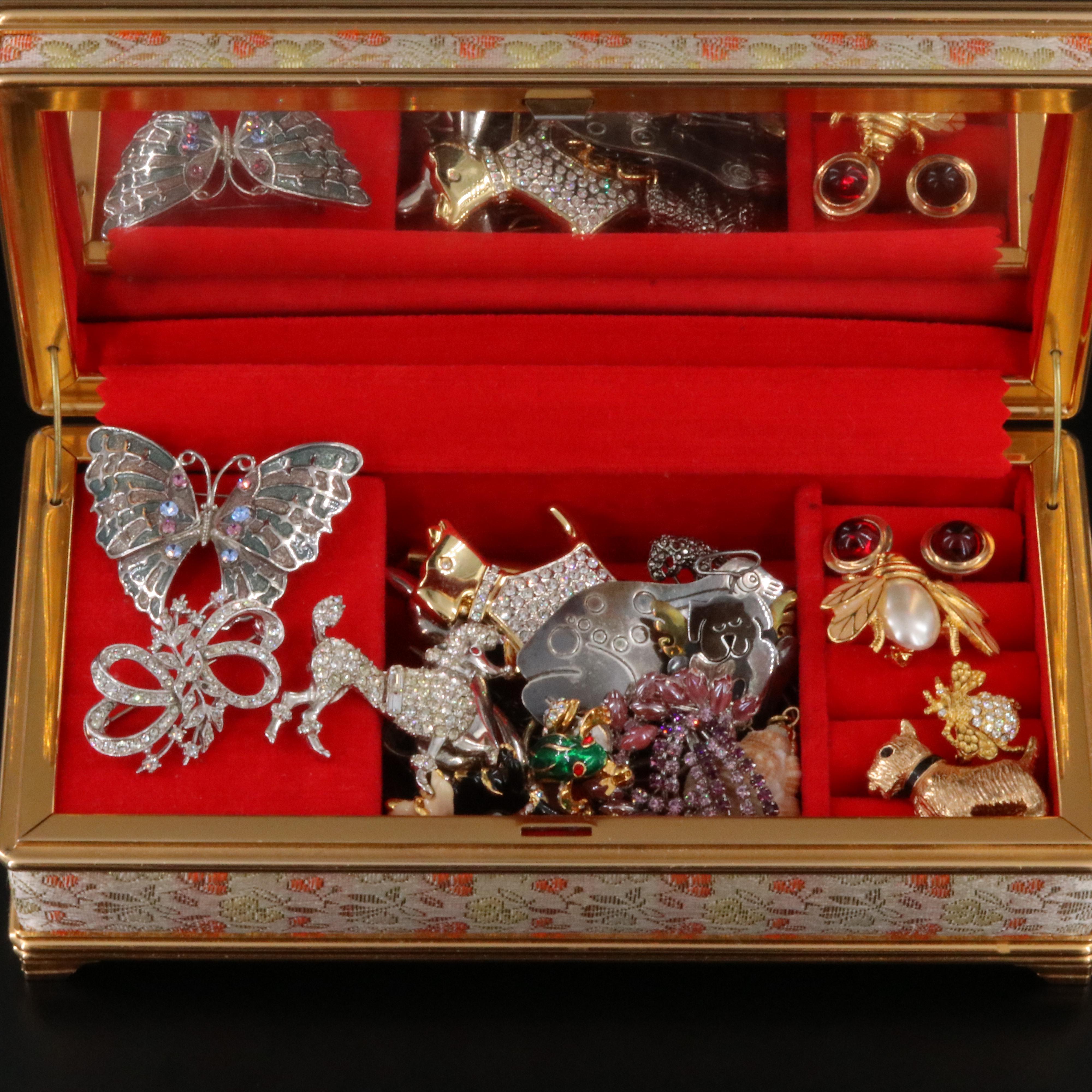 Mexican Sterling Animal Pins and Krementz Featured in Jewelry Collection