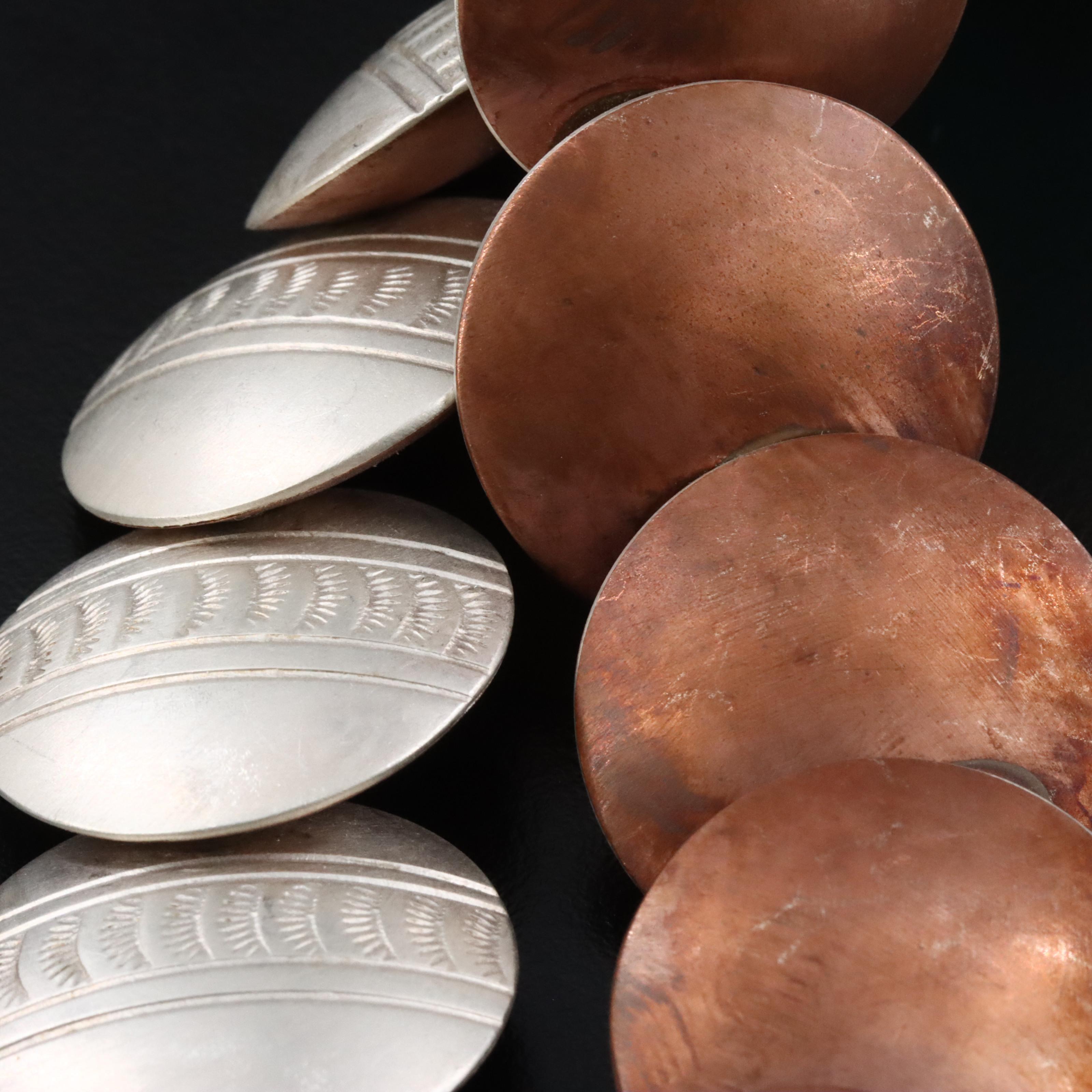 Southwestern Sterling, Copper and Turquoise Reversible Necklace