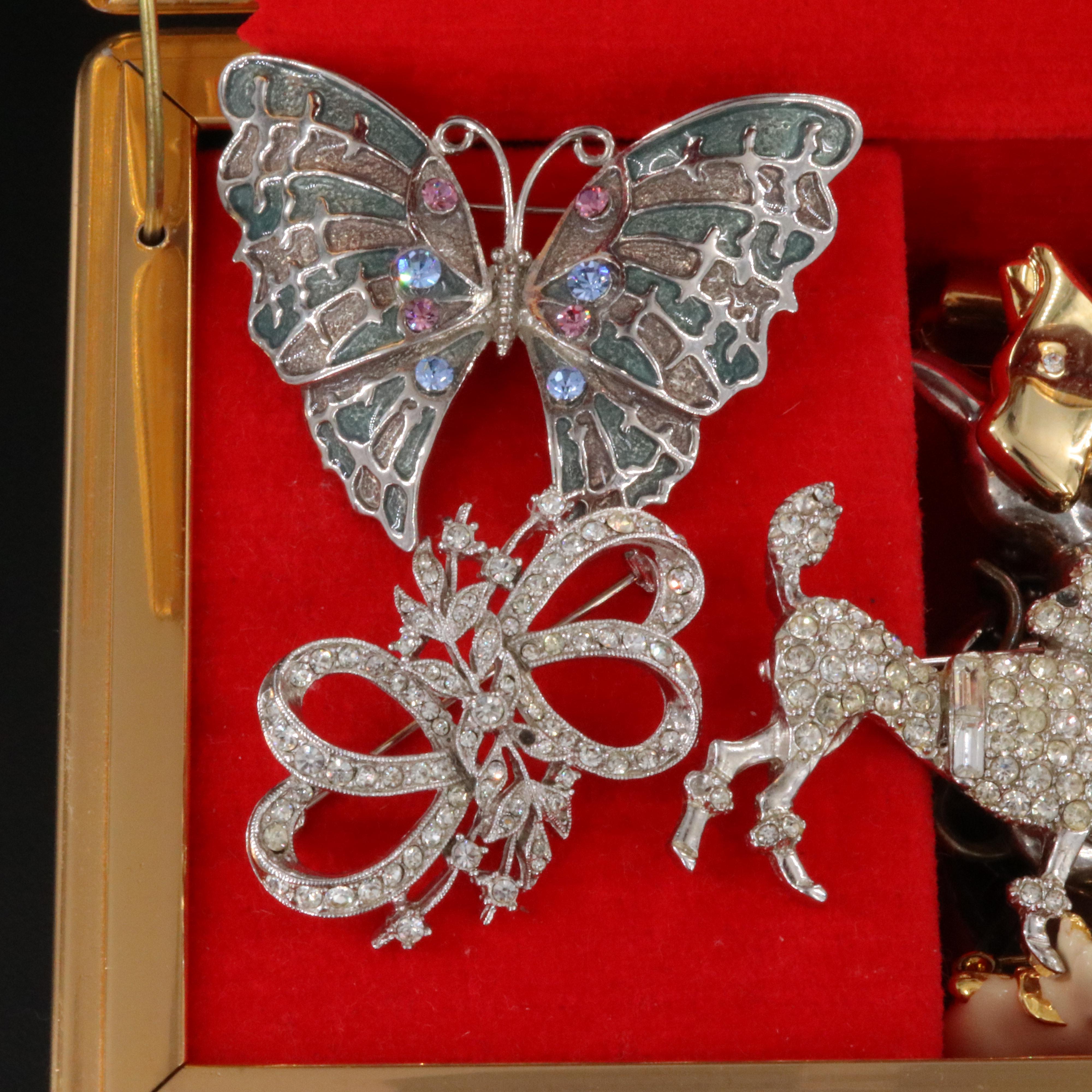 Mexican Sterling Animal Pins and Krementz Featured in Jewelry Collection