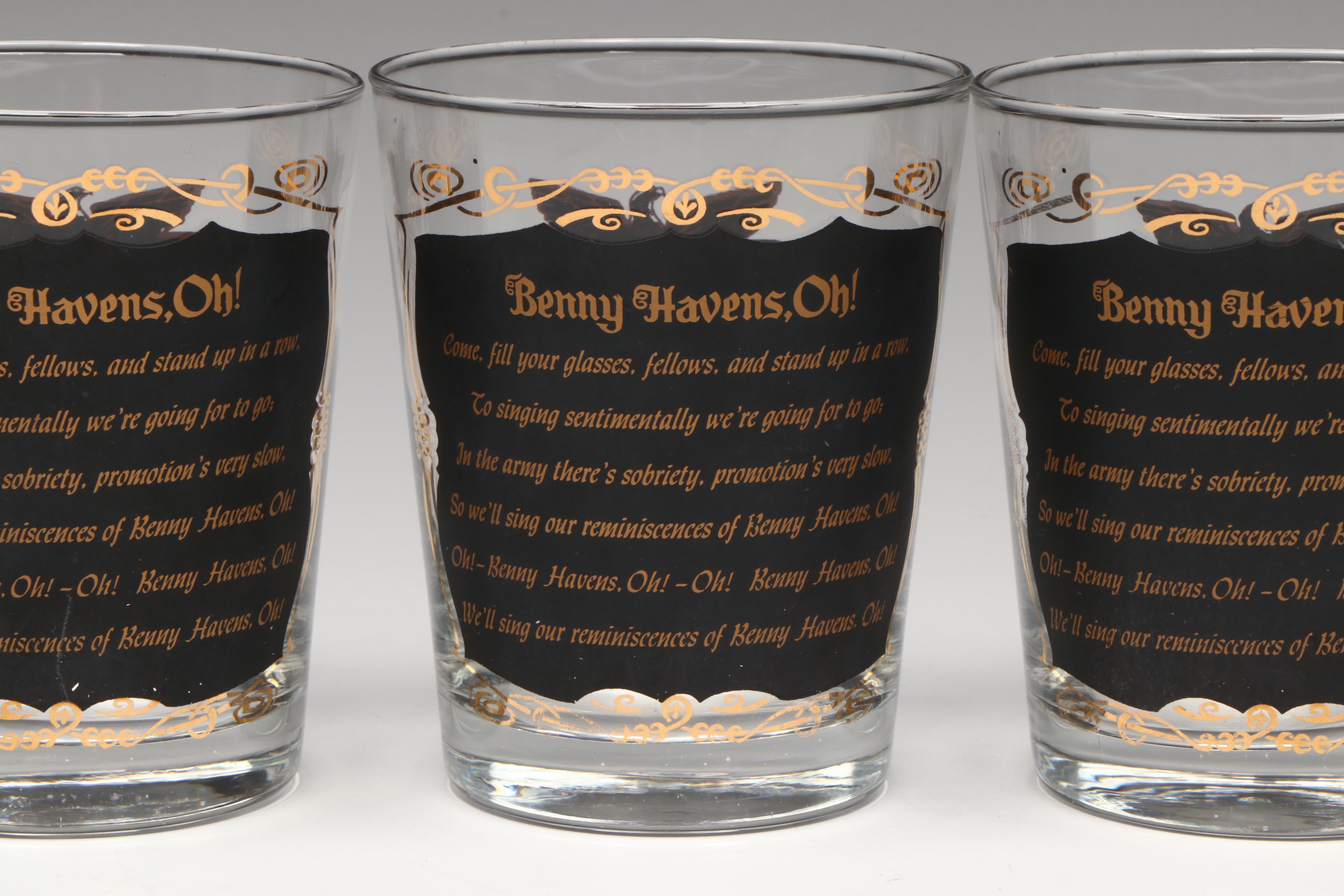 Libbey Glass Company West Point "Benny Haves, Oh!" Old Fashioned Glasses