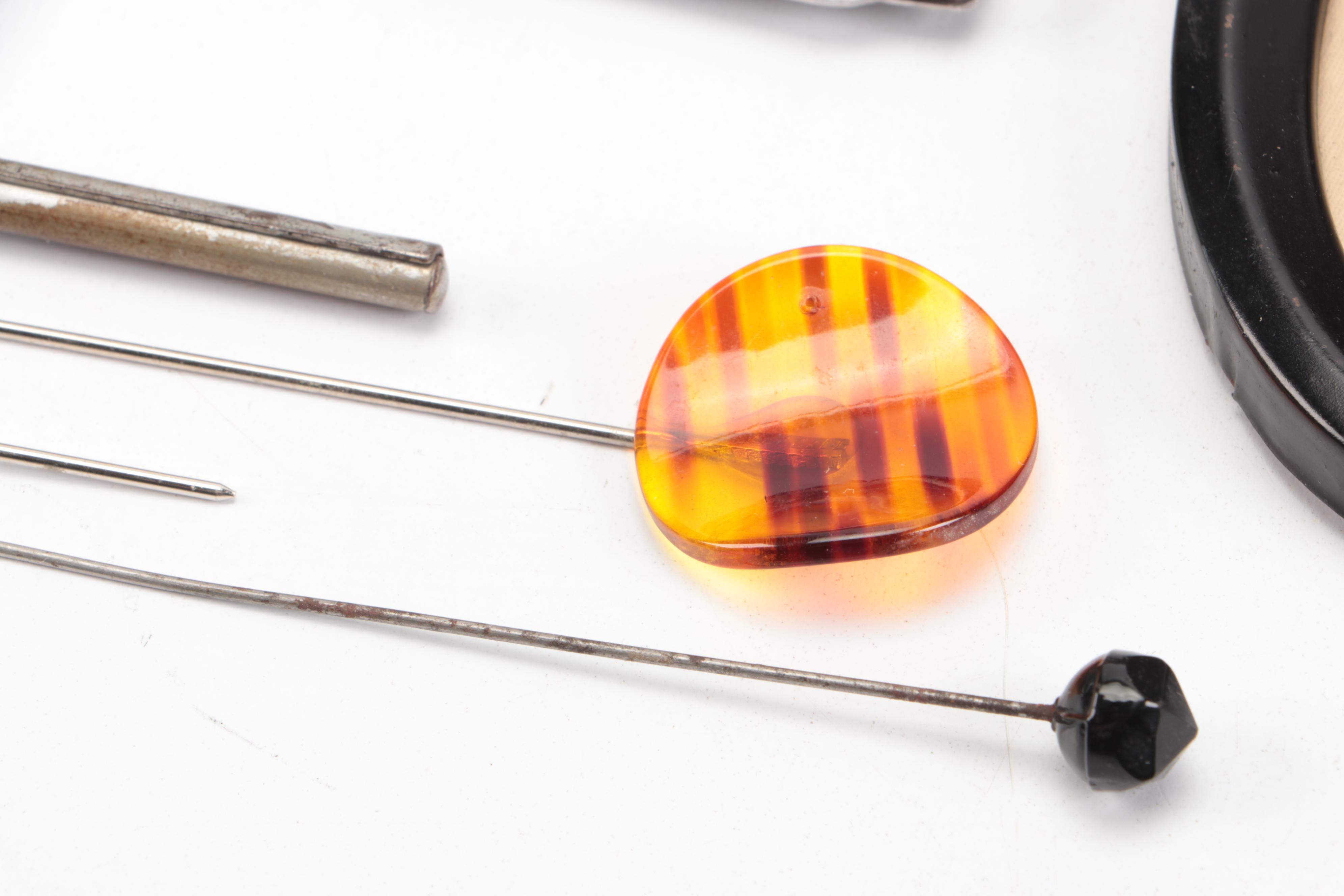 Sterling Handled Metal Curling Iron with More Vanity Accessories