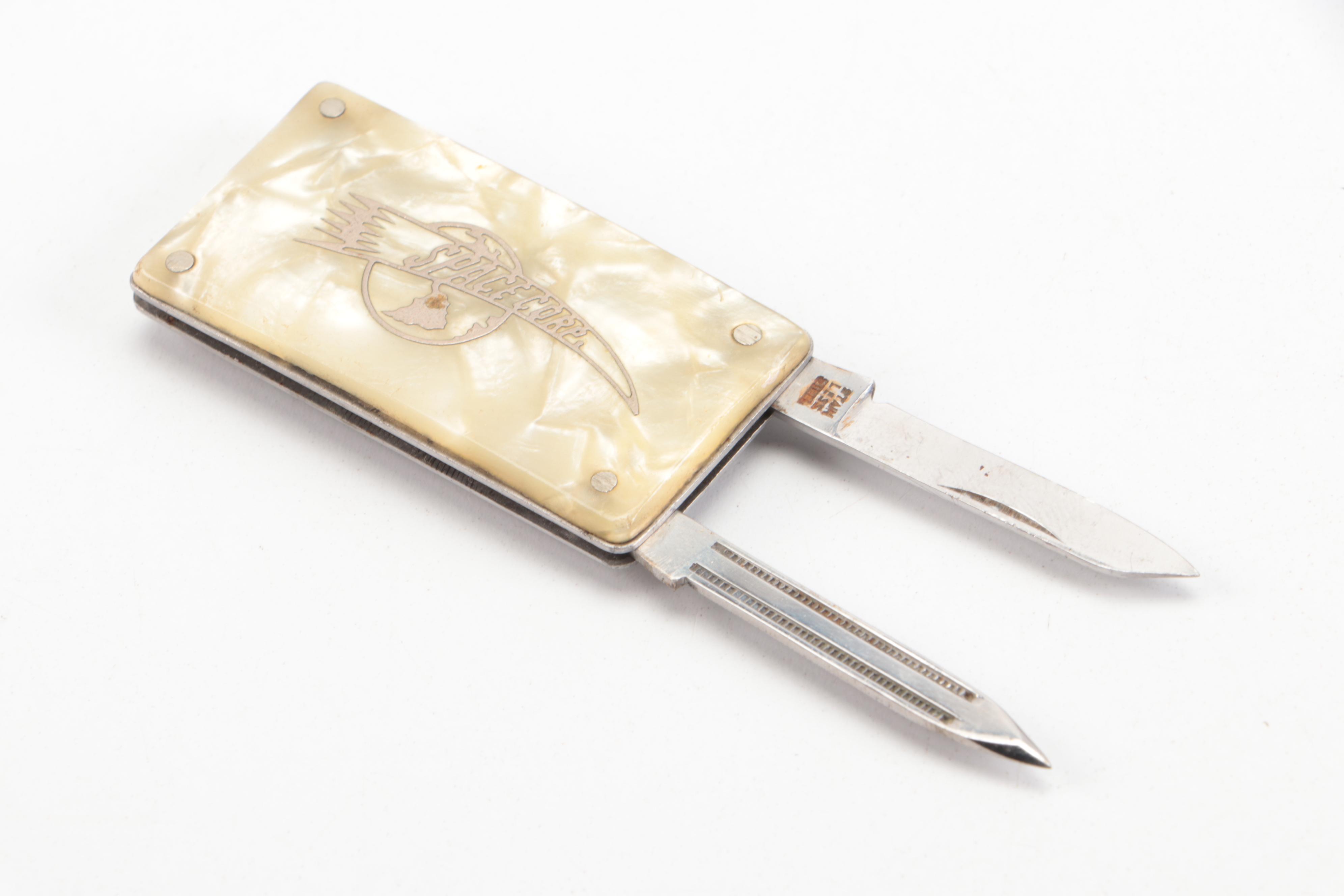 Sterling Handled Metal Curling Iron with More Vanity Accessories