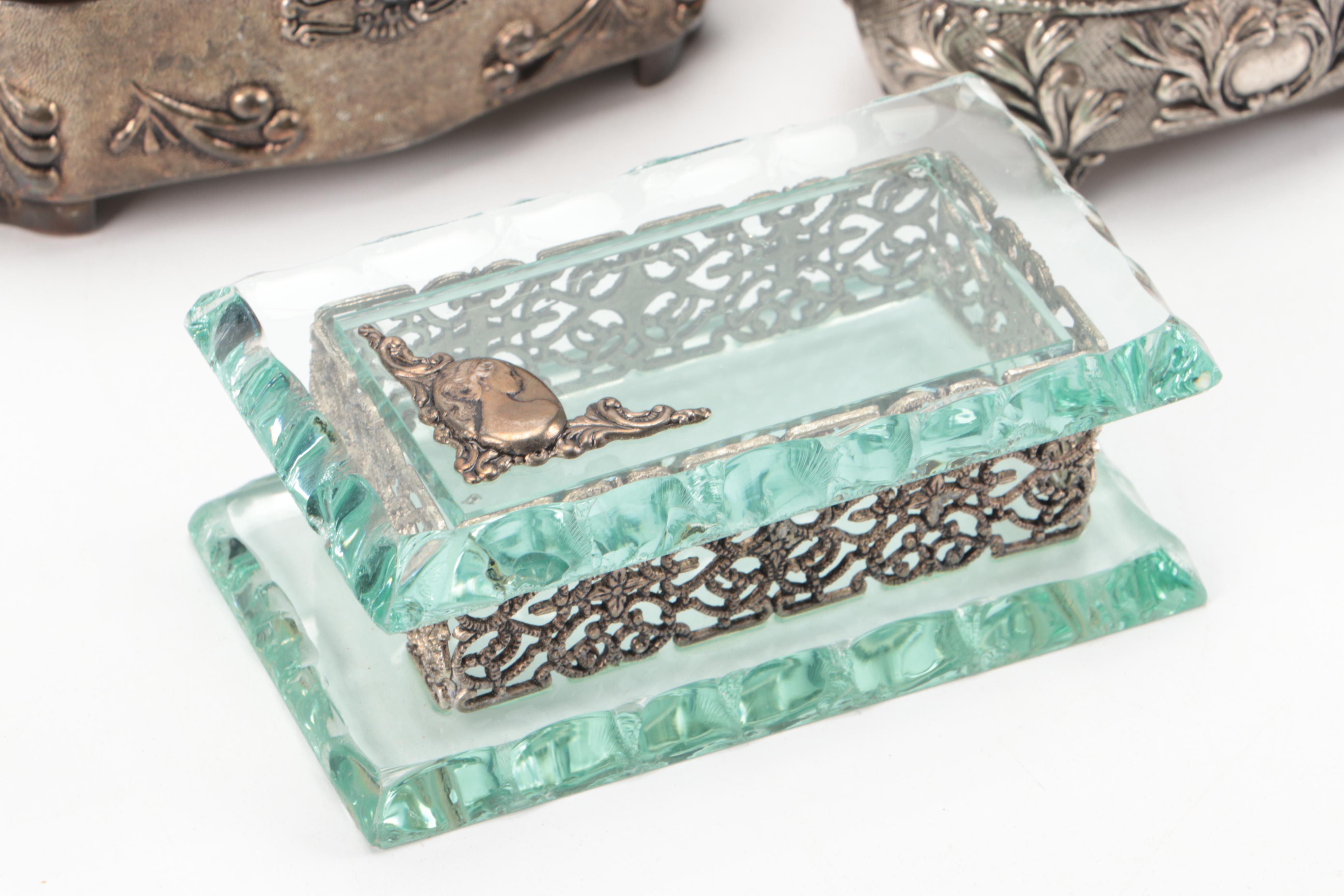 Sterling Handled Metal Curling Iron with More Vanity Accessories