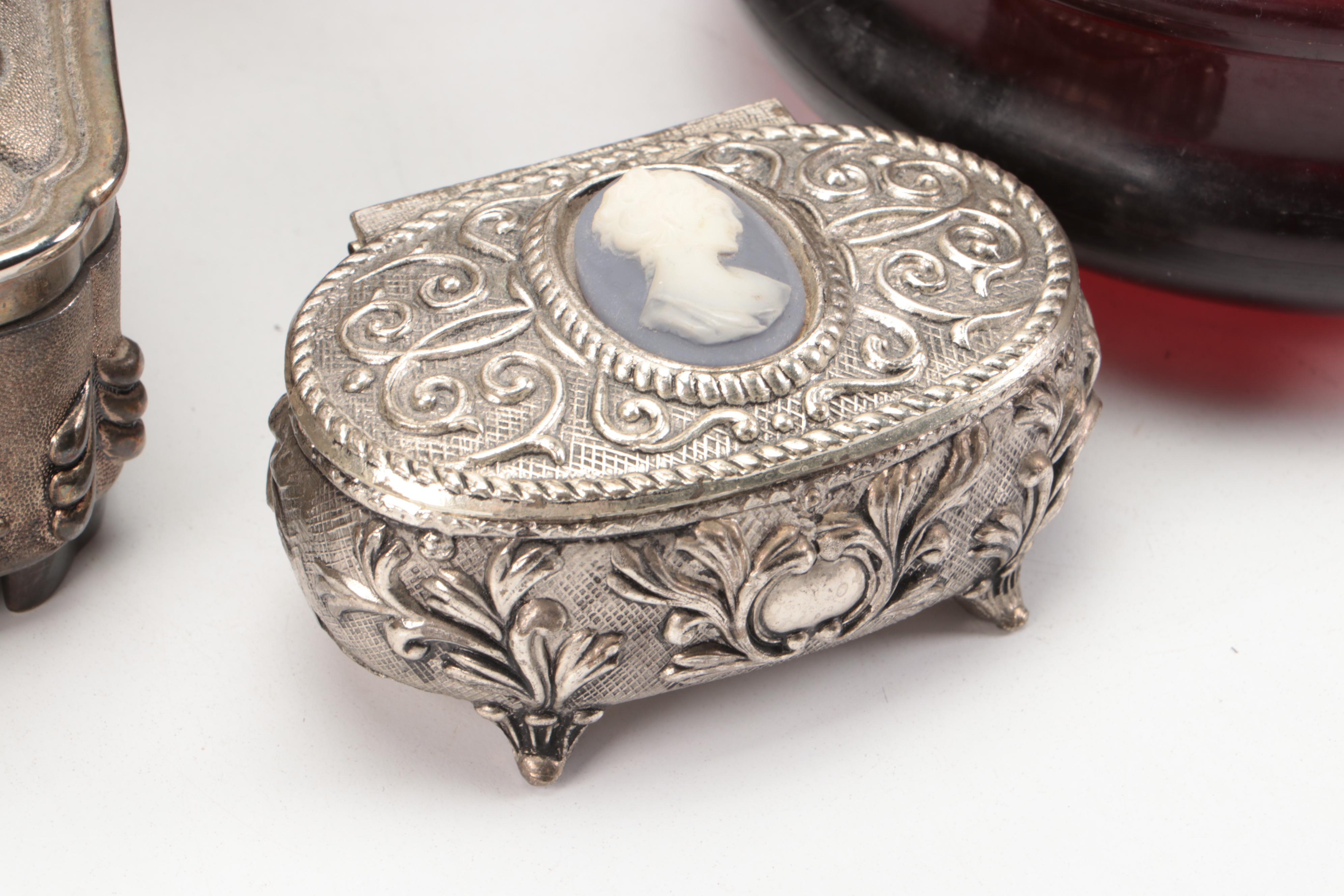 Sterling Handled Metal Curling Iron with More Vanity Accessories