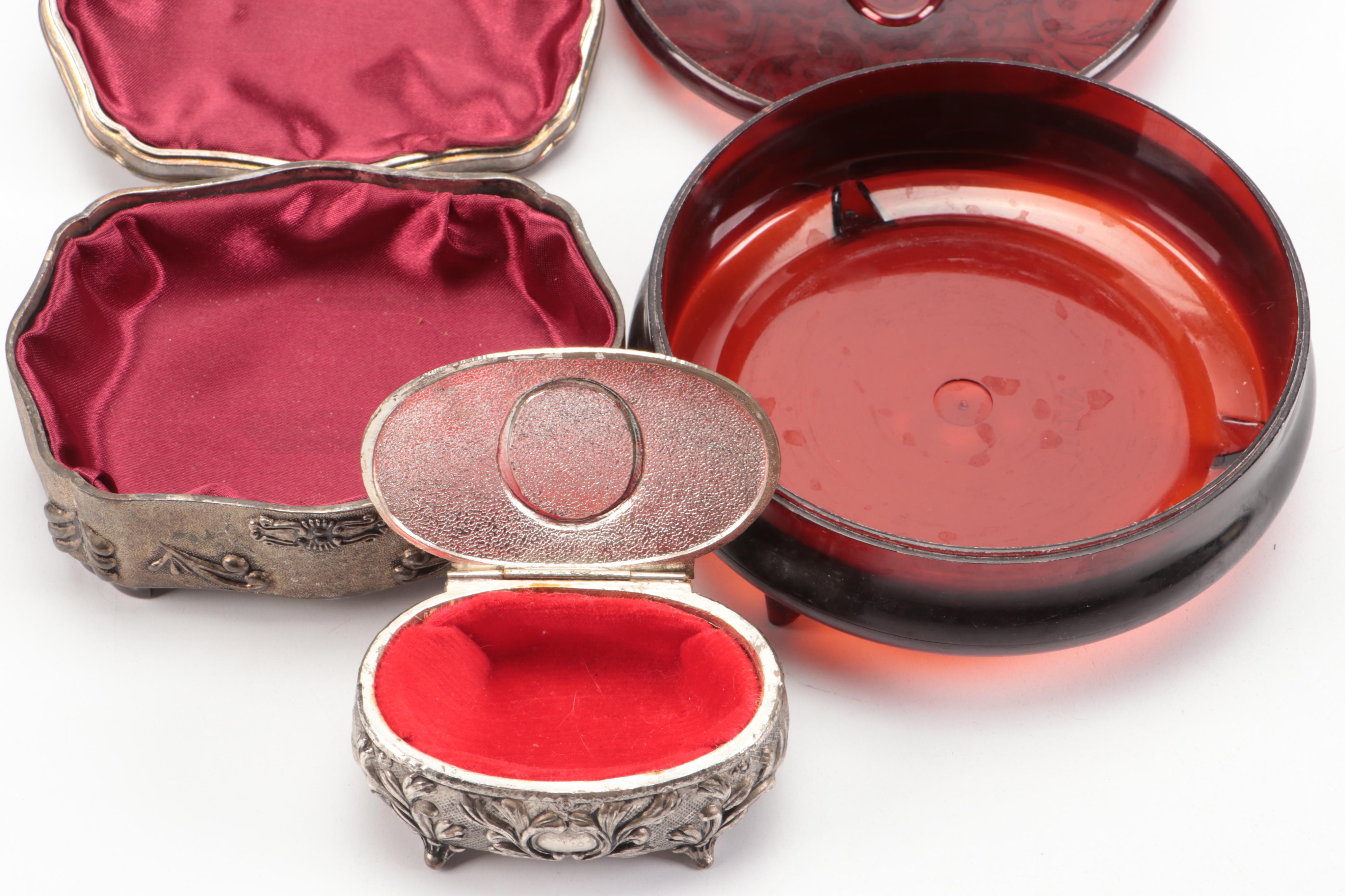 Sterling Handled Metal Curling Iron with More Vanity Accessories