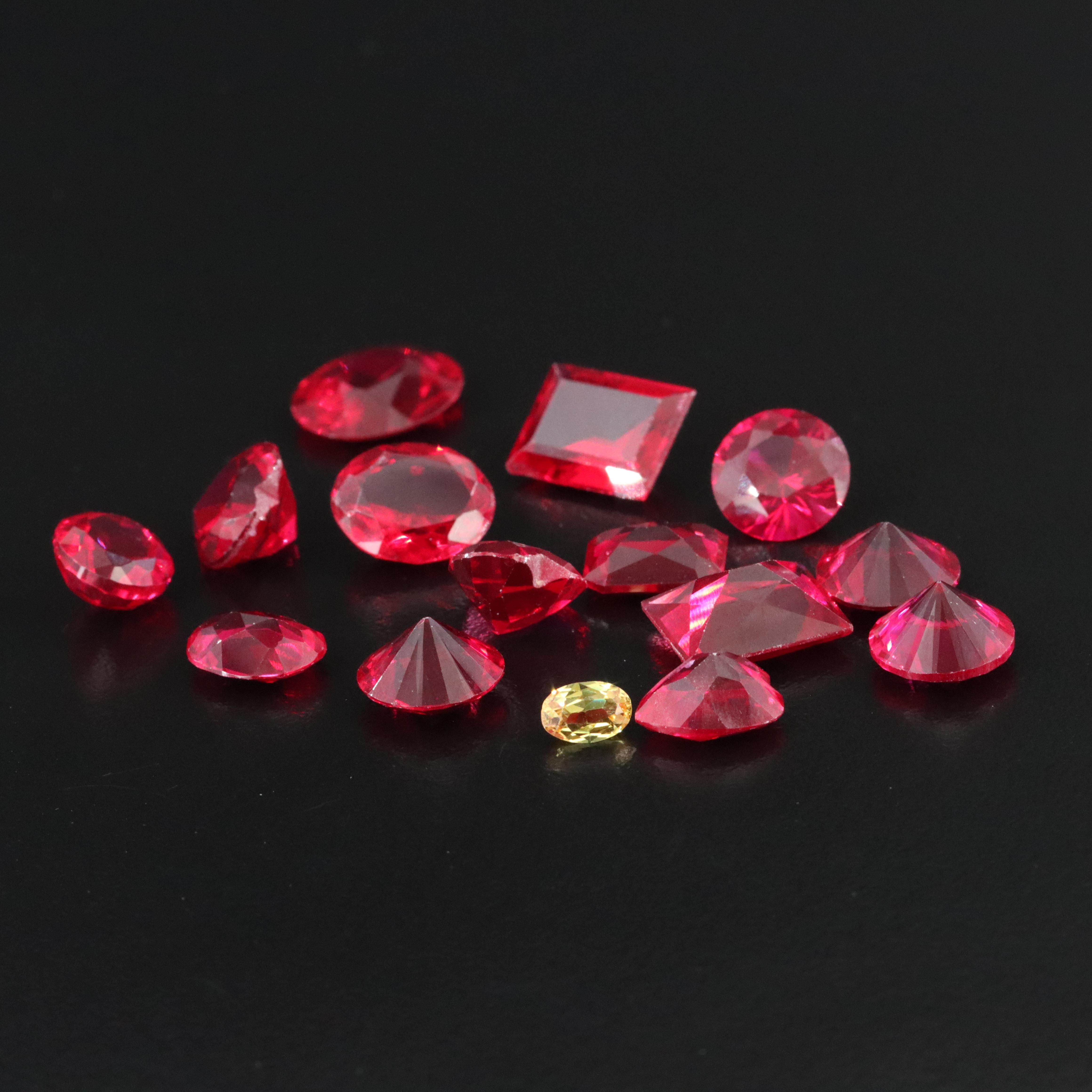 Loose 66.94 CTW Lab Grown Rubies and Sapphire