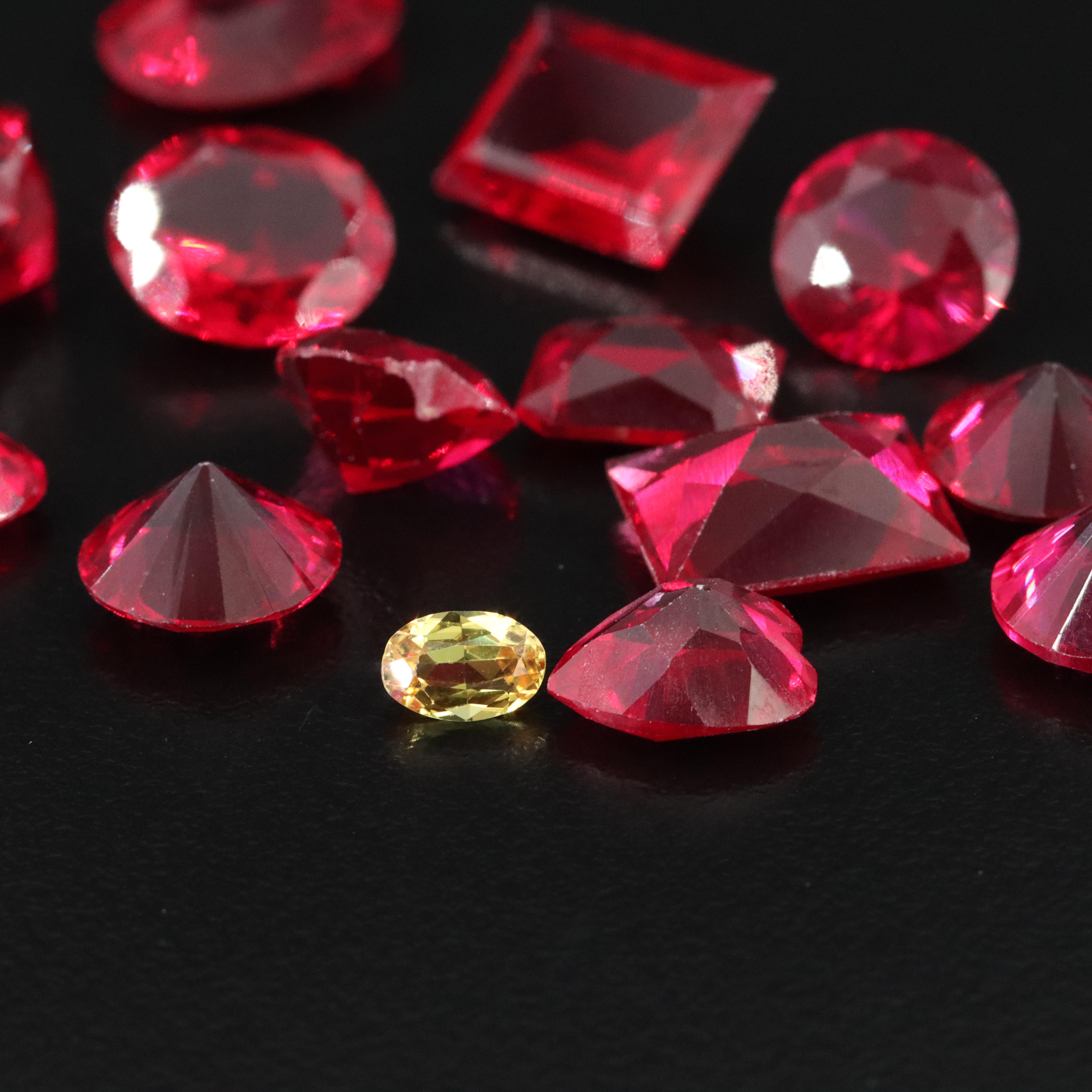 Loose 66.94 CTW Lab Grown Rubies and Sapphire