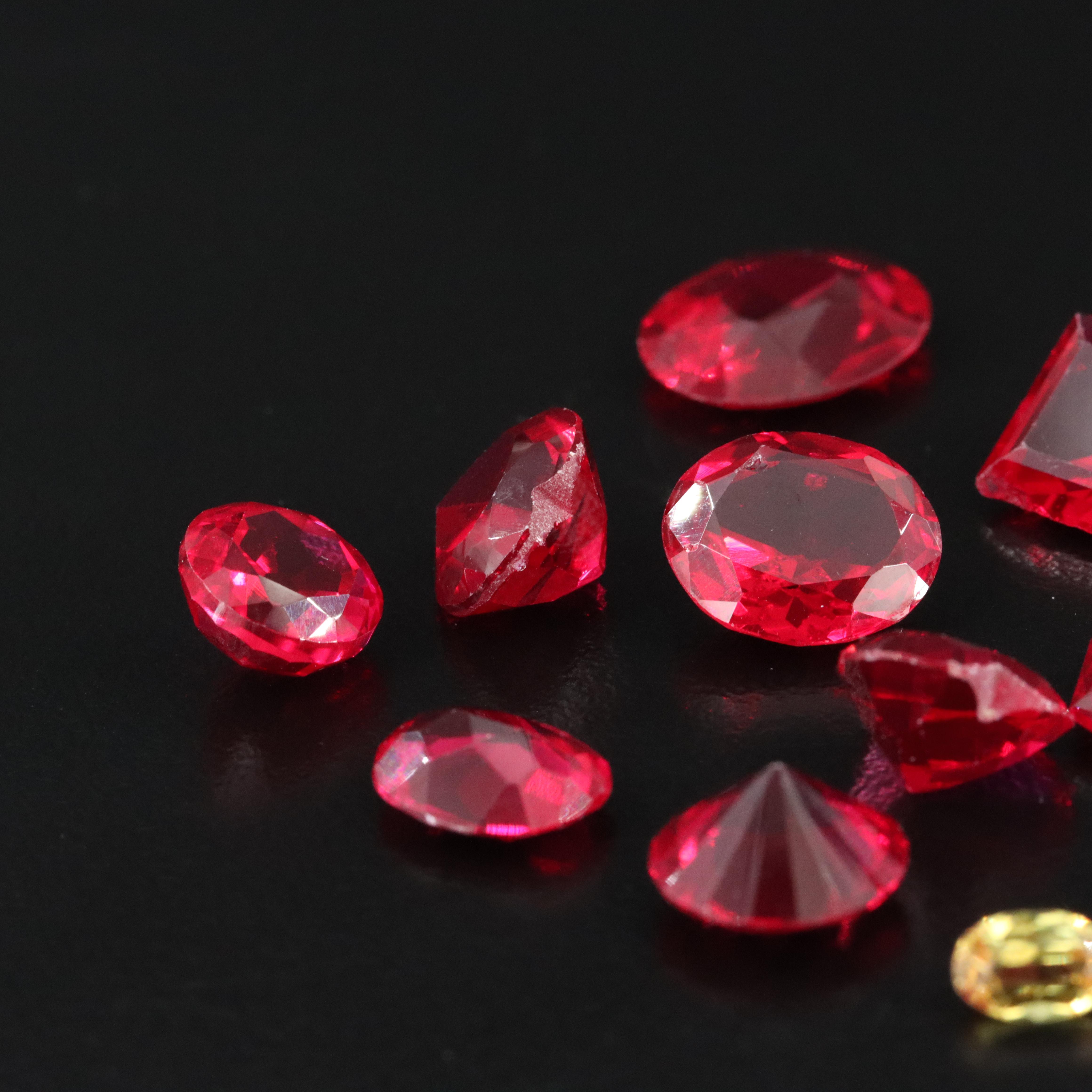 Loose 66.94 CTW Lab Grown Rubies and Sapphire