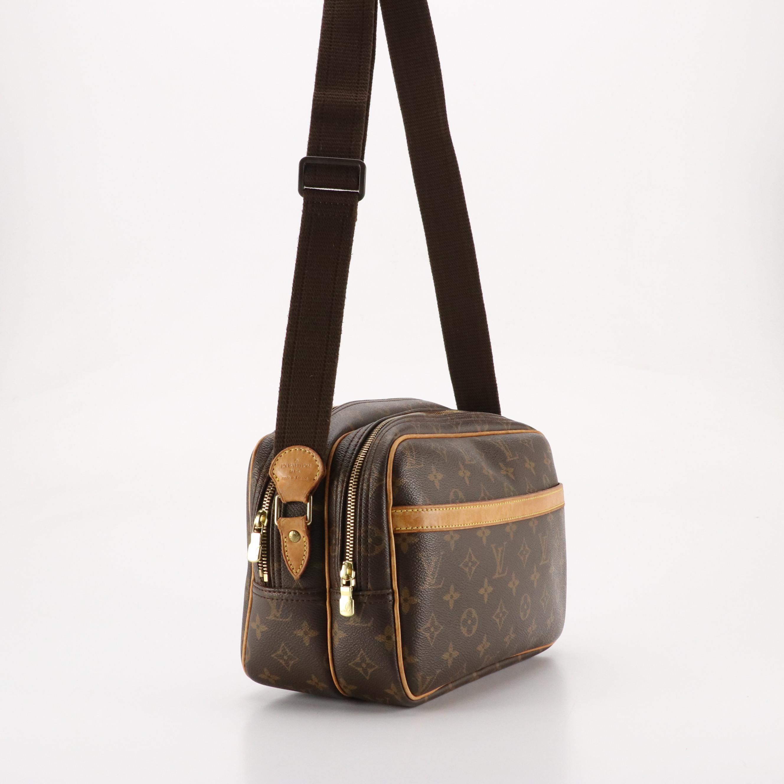 Louis Vuitton Reporter PM Crossbody Bag in Monogram Canvas and Leather Trim