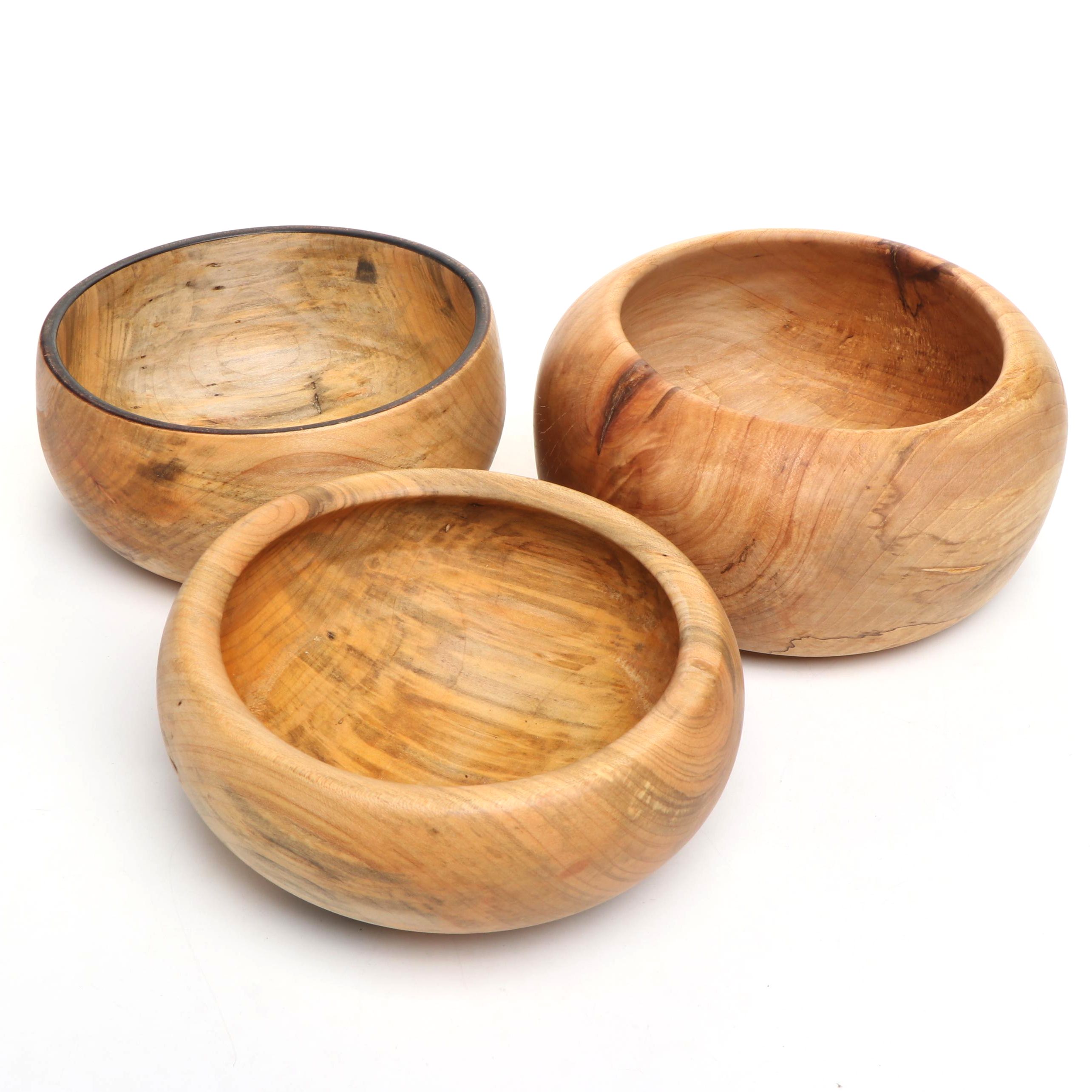 Sugar Maple Hand-Carved Serving Bowls