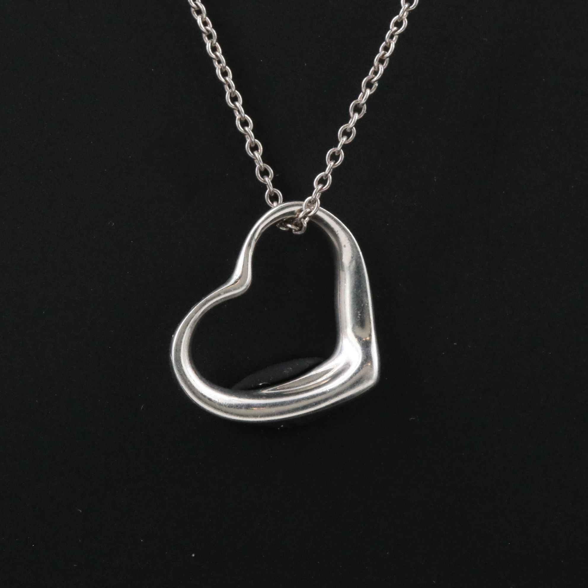 Elsa Peretti for Tiffany & Co. Open Heart Sterling Pendant Necklace