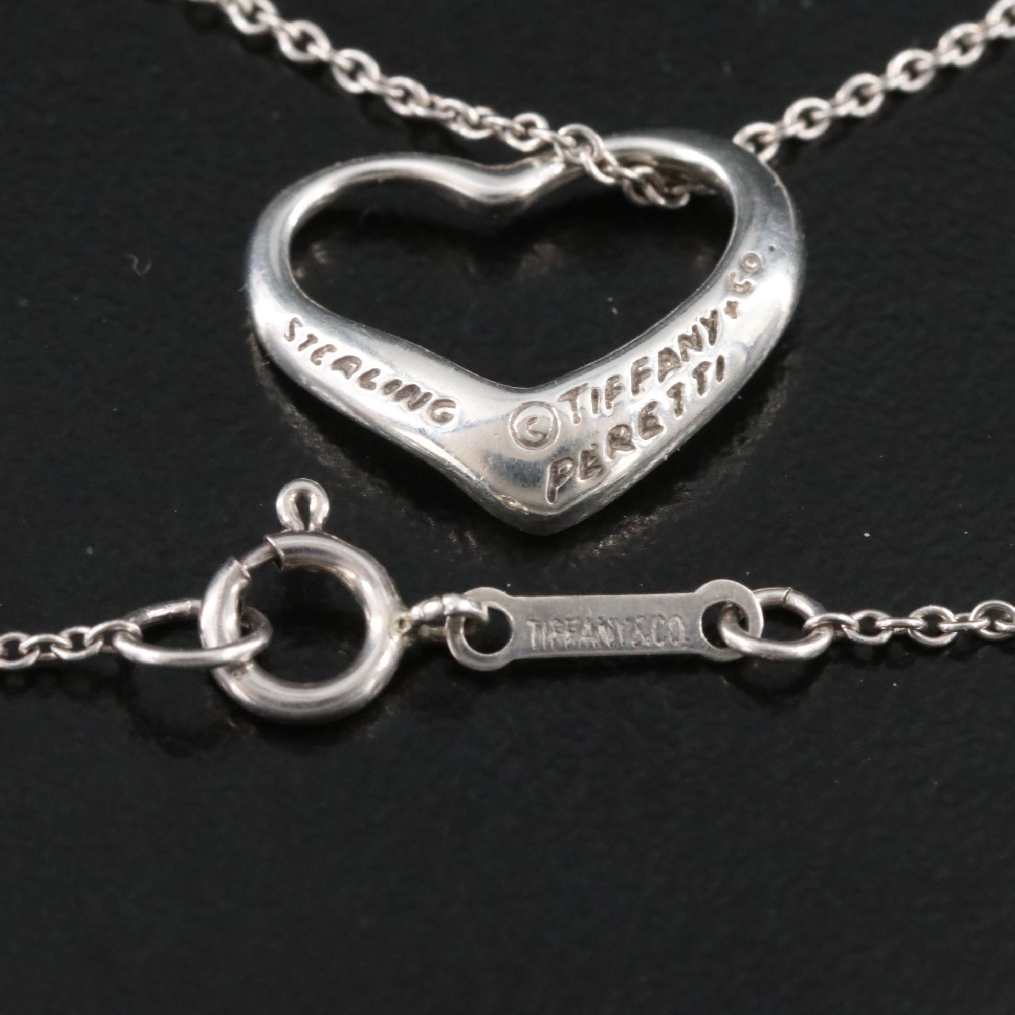 Elsa Peretti for Tiffany & Co. Open Heart Sterling Pendant Necklace