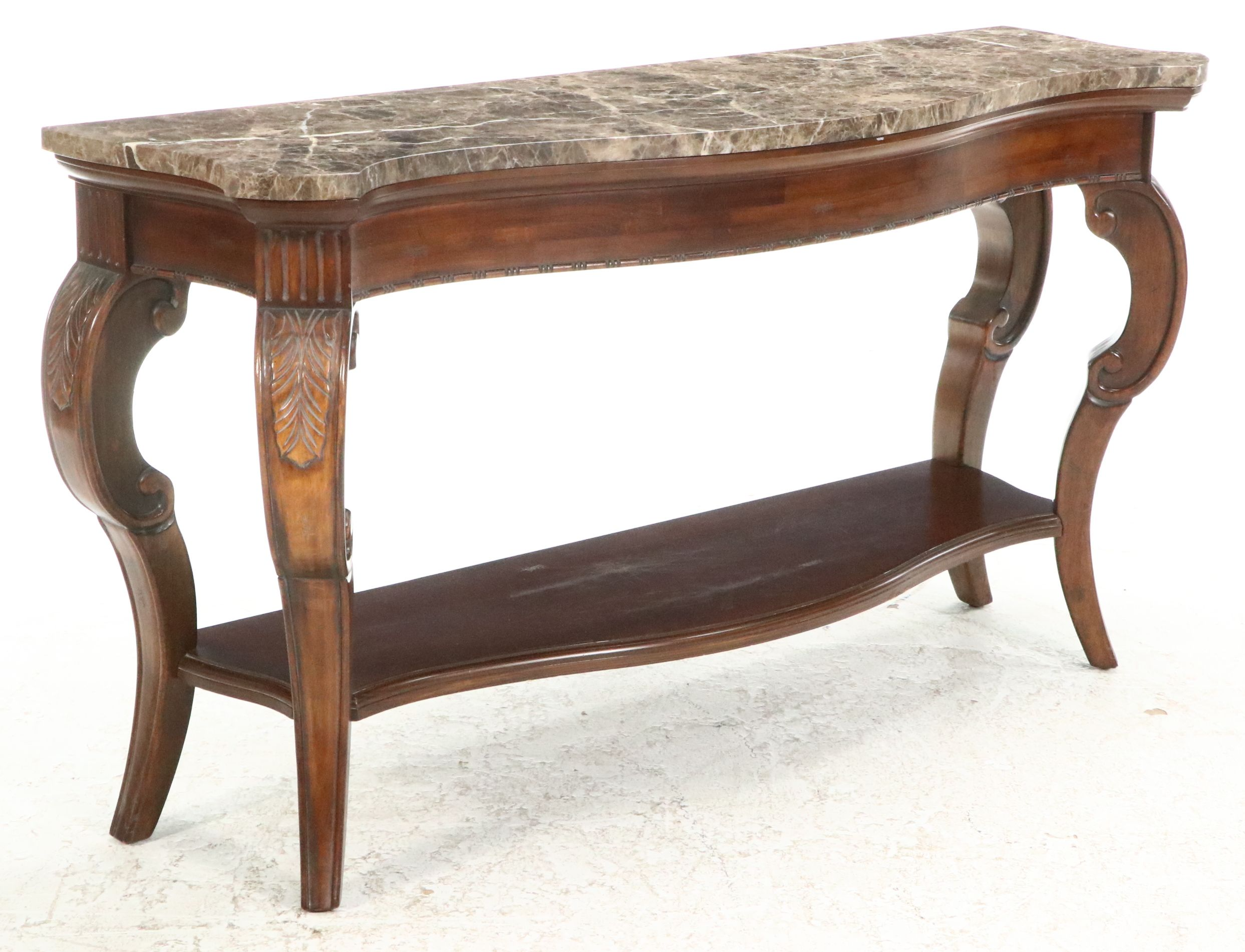 Mahogany Console Table with Marble Top