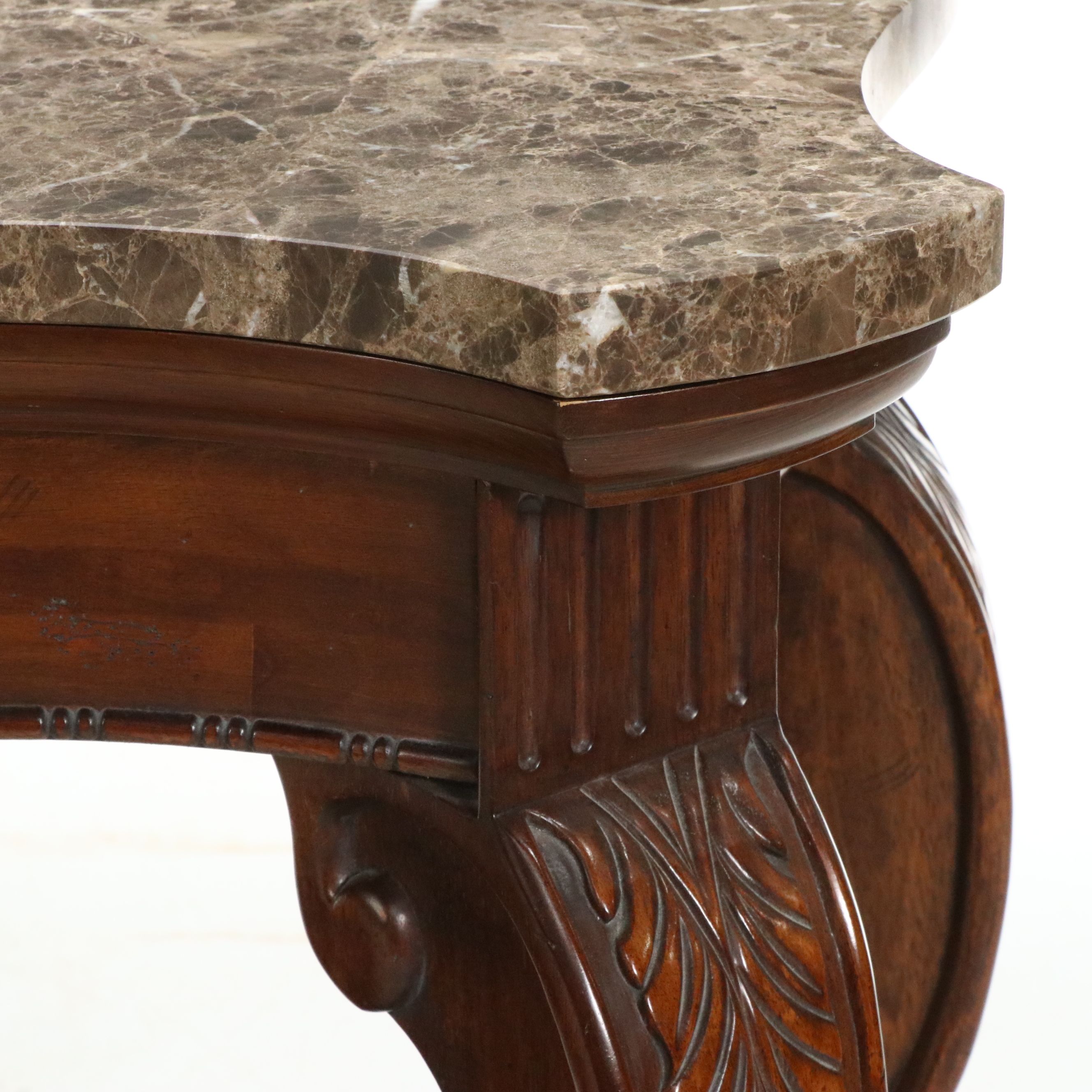 Mahogany Console Table with Marble Top