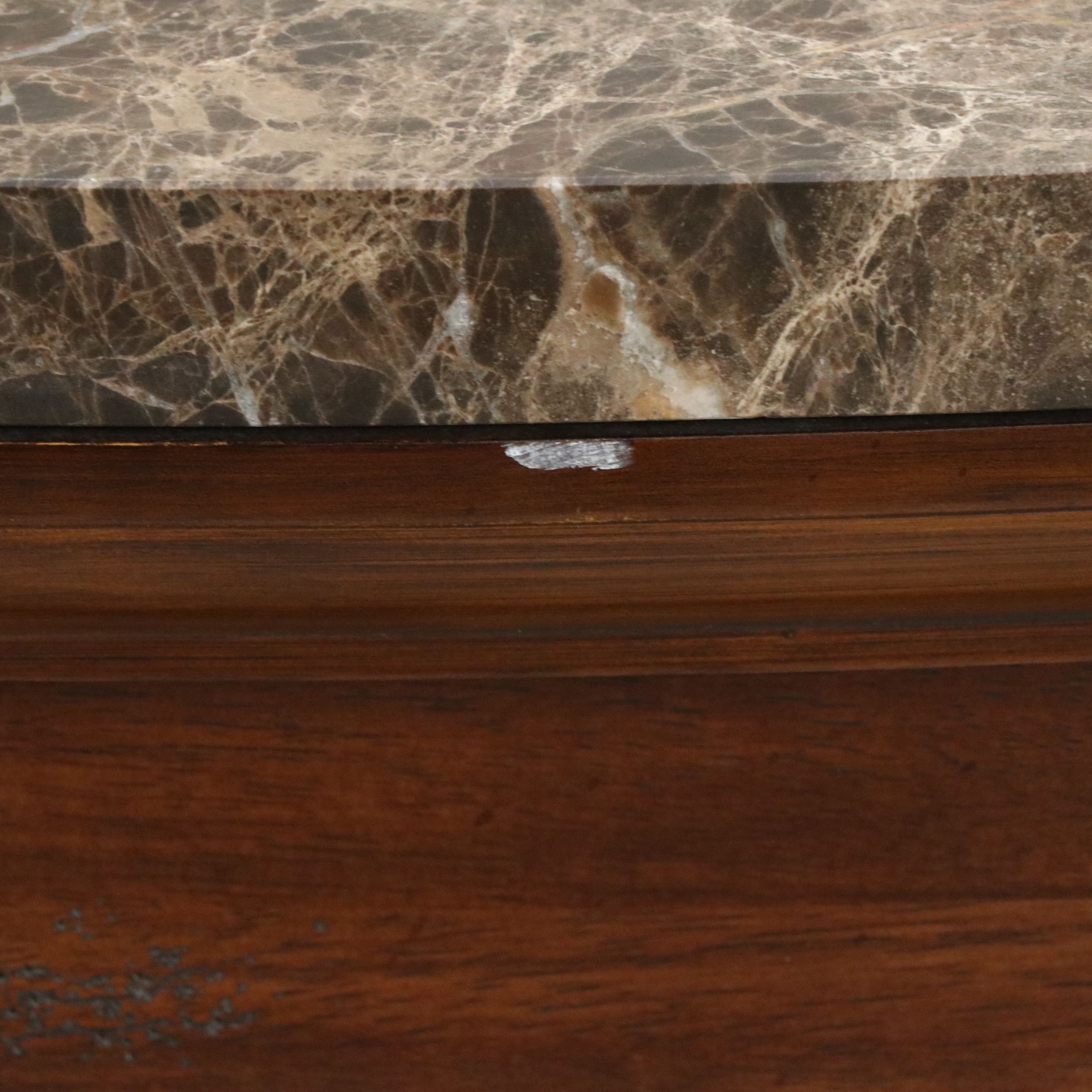 Mahogany Console Table with Marble Top