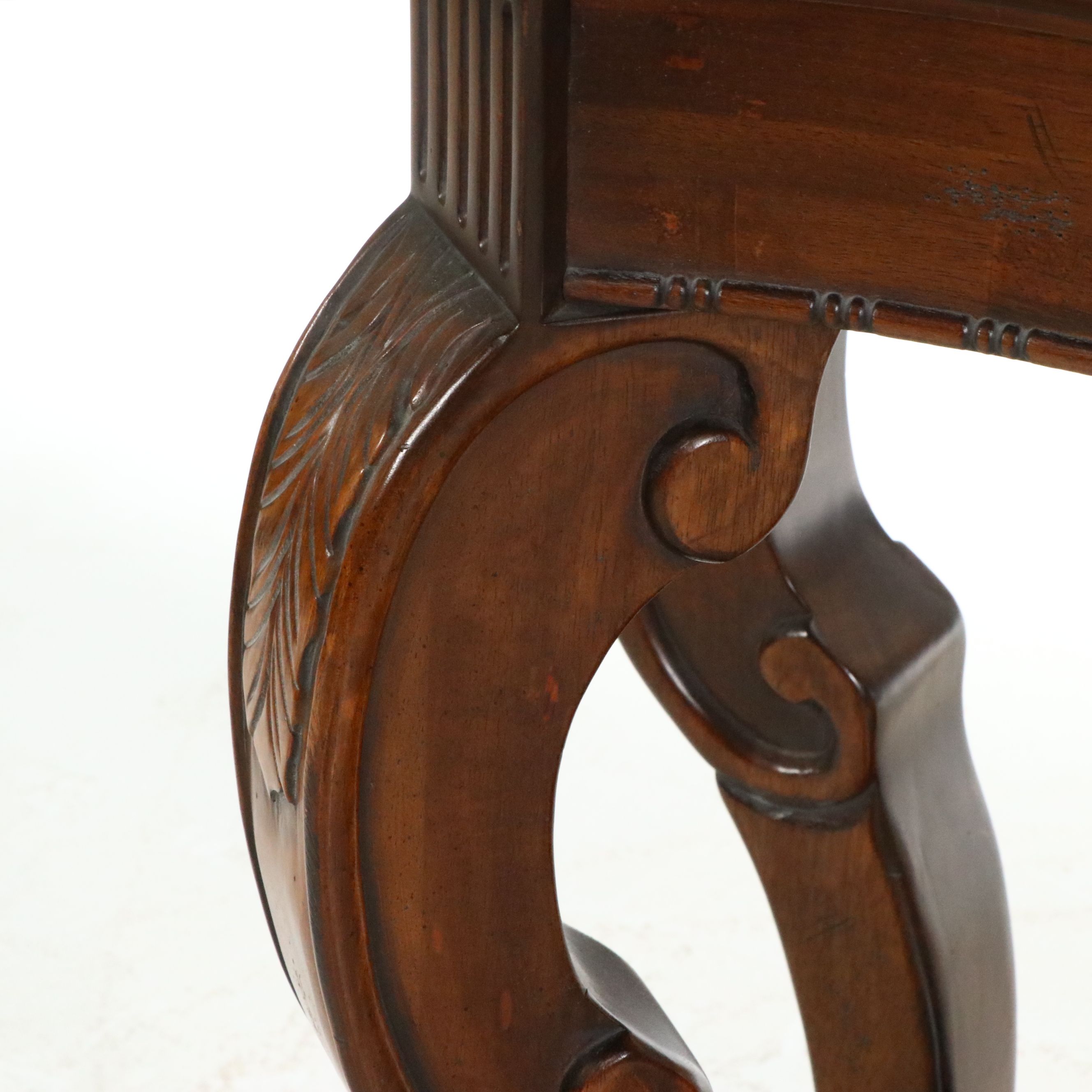 Mahogany Console Table with Marble Top