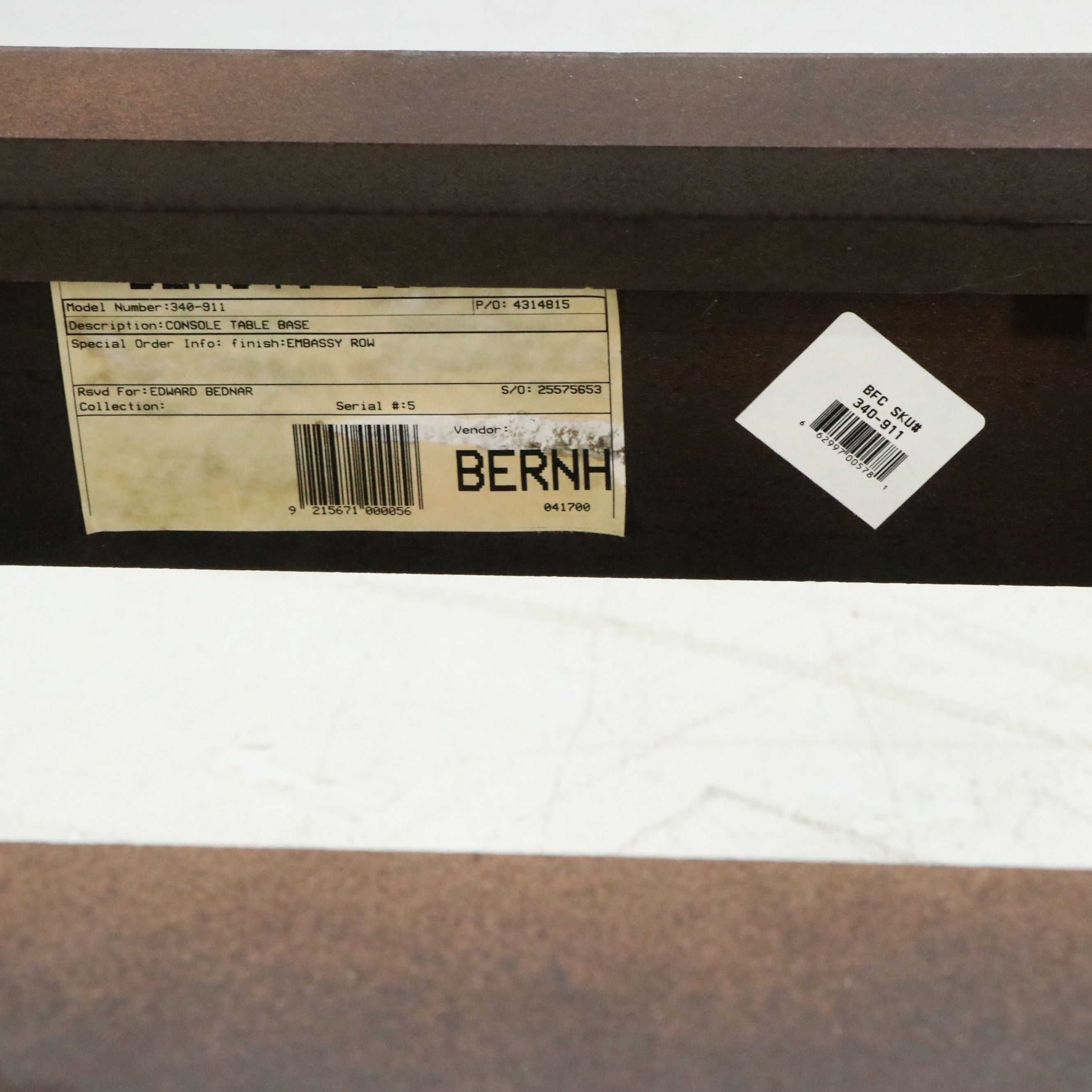 Mahogany Console Table with Marble Top