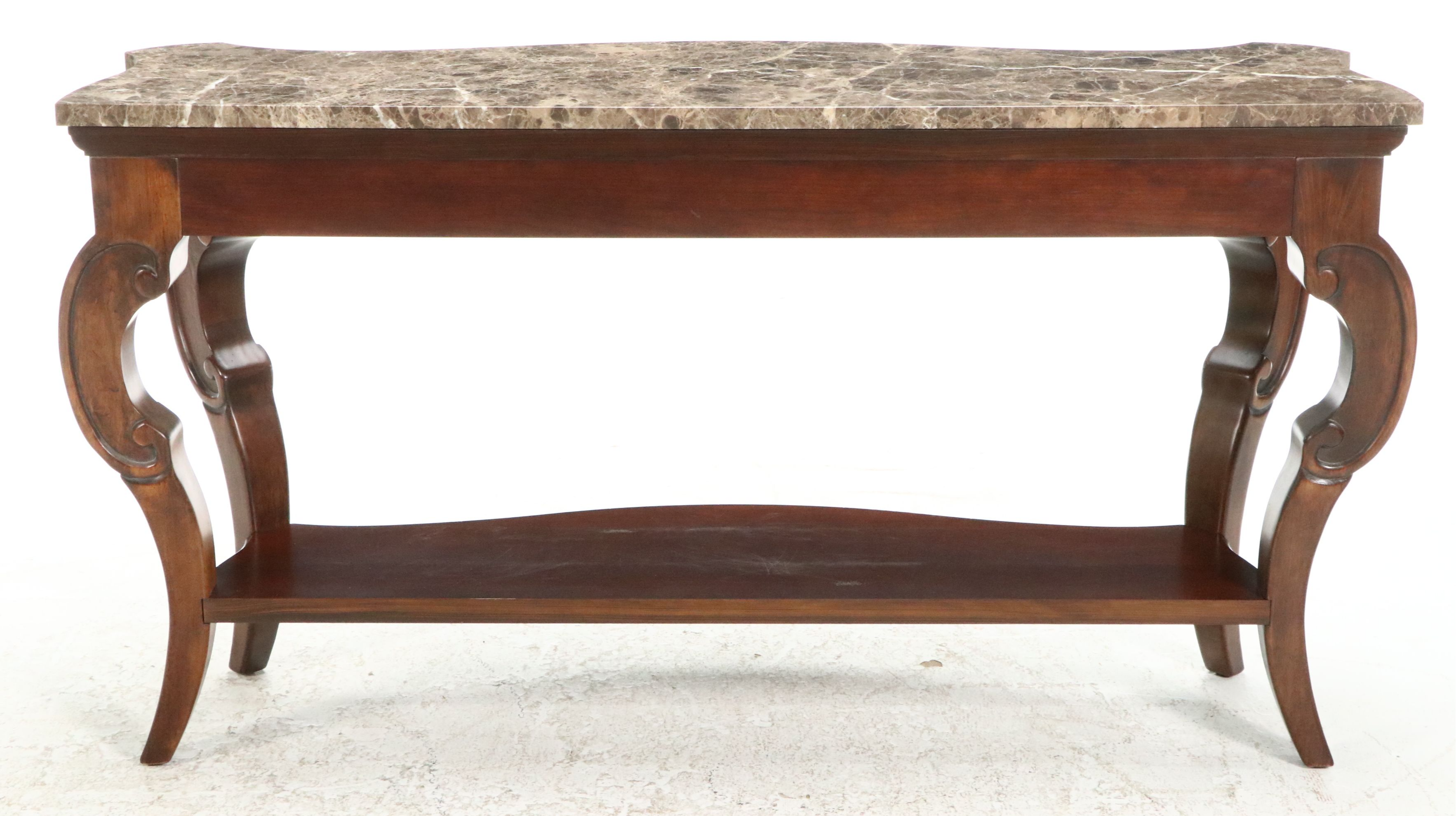 Mahogany Console Table with Marble Top