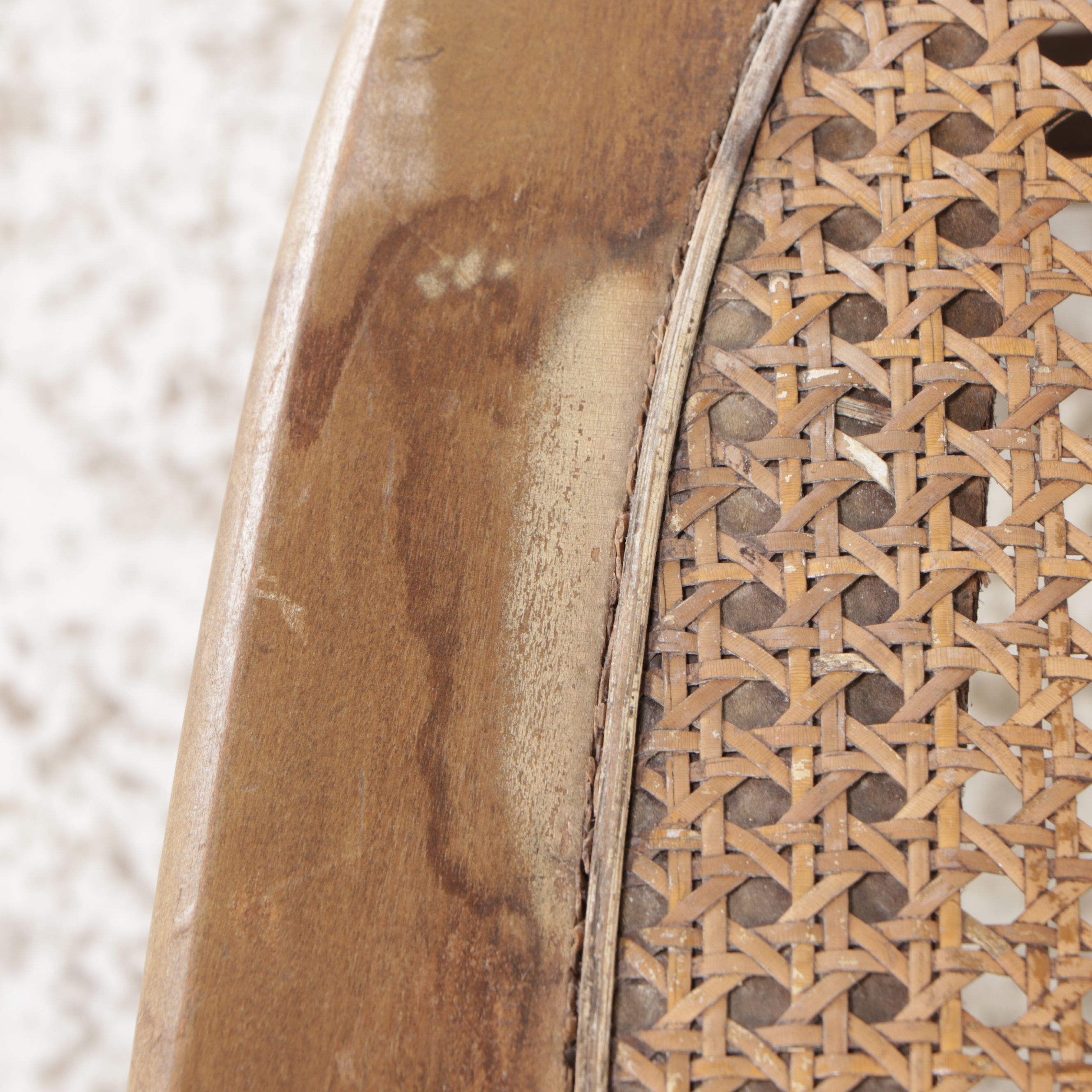 Queen Anne Style Walnut Side Chair with Rattan Seat