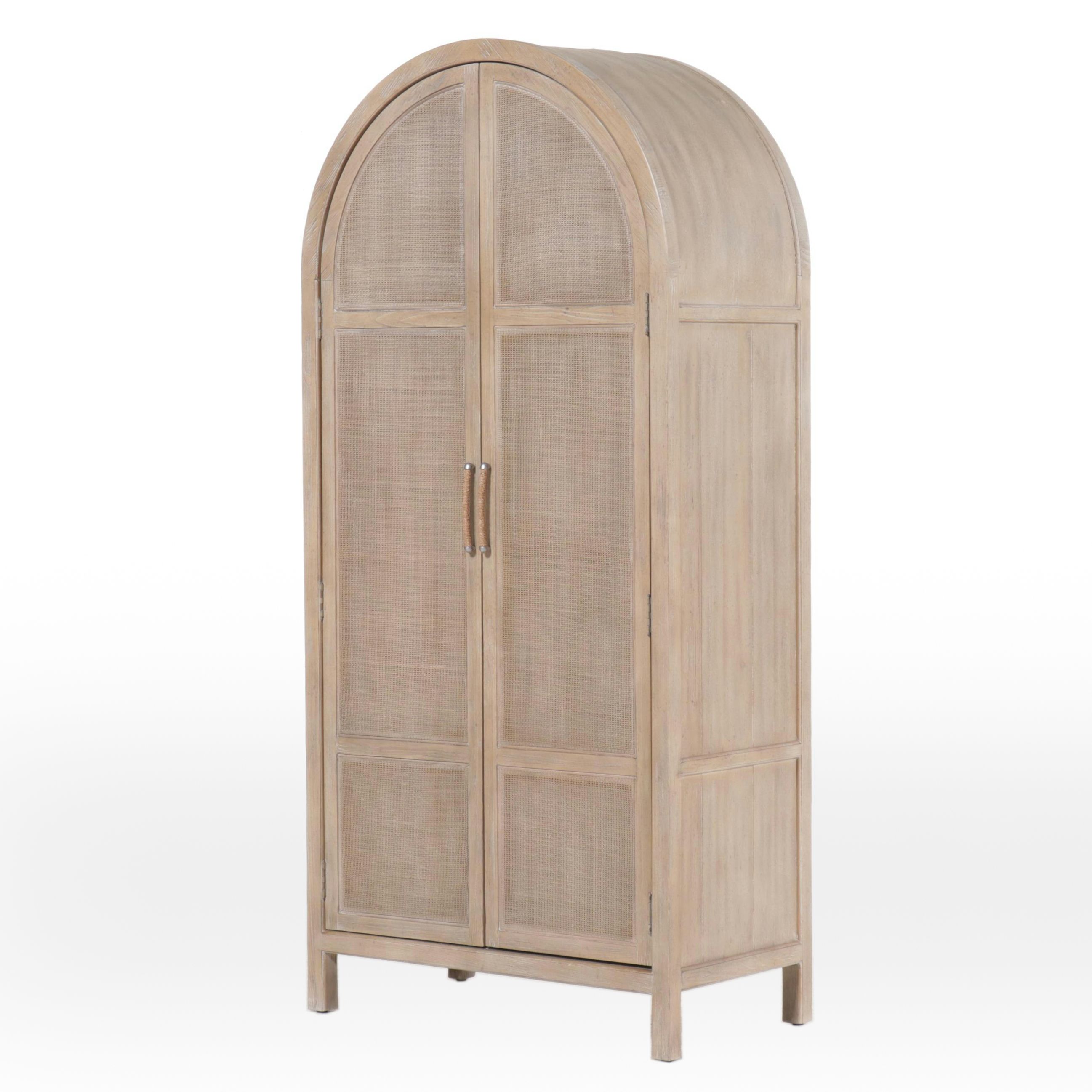Hooker Furniture Contemporary Arch Top Wood and Wicker Armoire