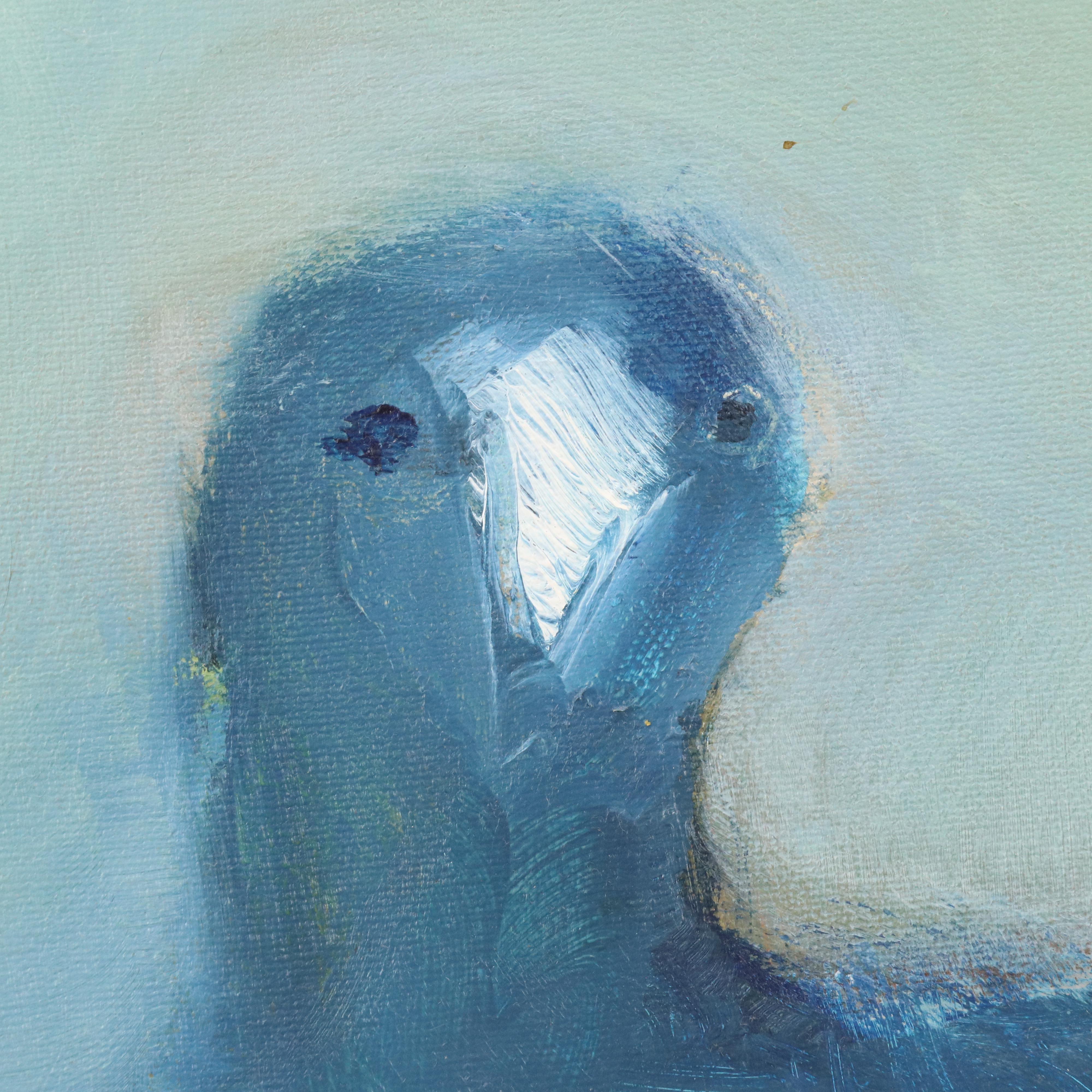 Alvaro Cardona-Hine Surrealist Acrylic Painting "Blue Parrot"