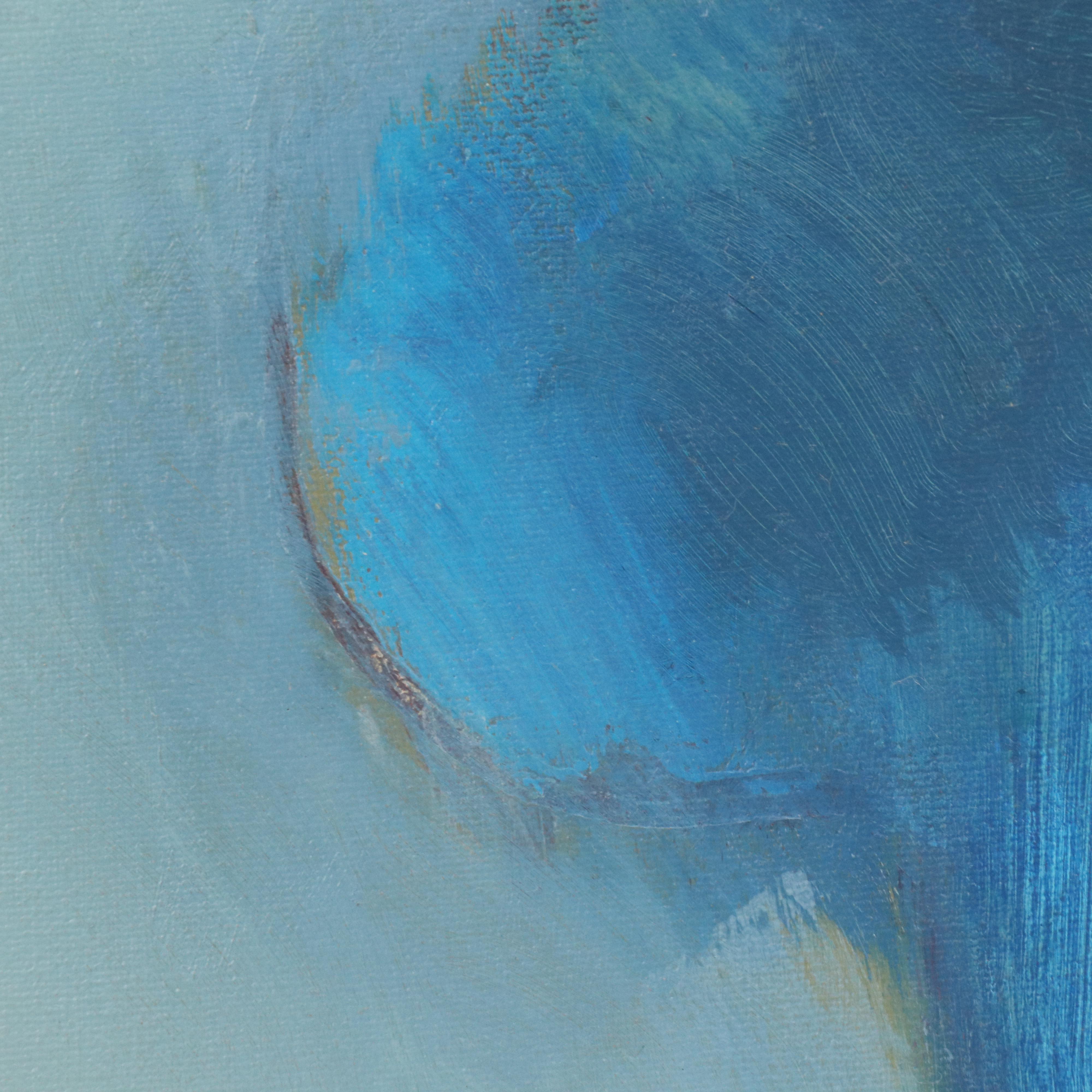 Alvaro Cardona-Hine Surrealist Acrylic Painting "Blue Parrot"