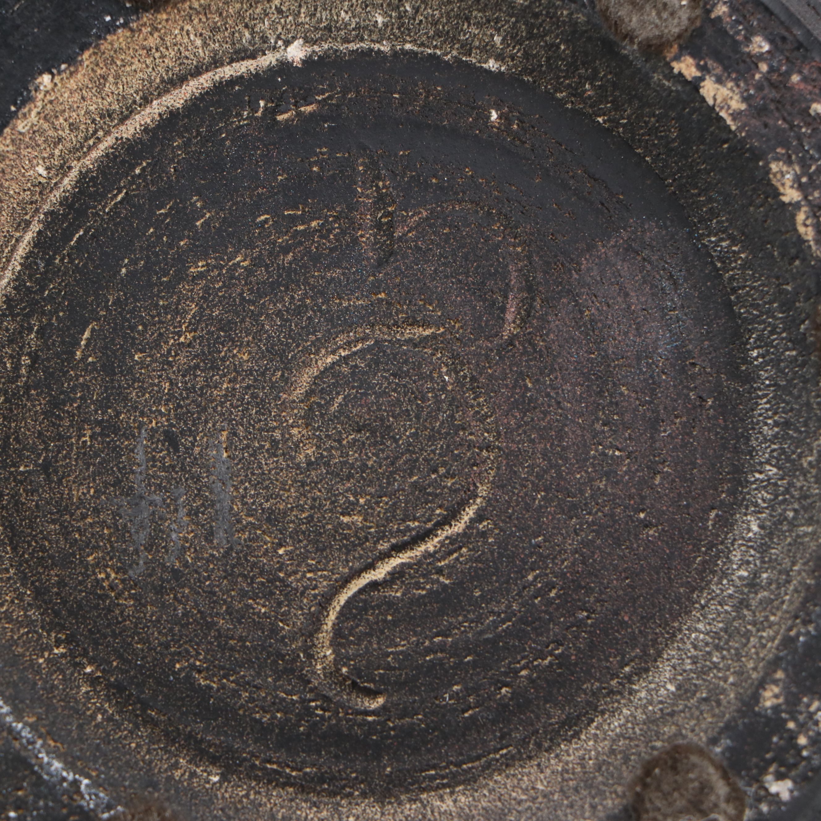 Contemporary Ribbed Art Pottery Orb-Shaped Bottle Vase