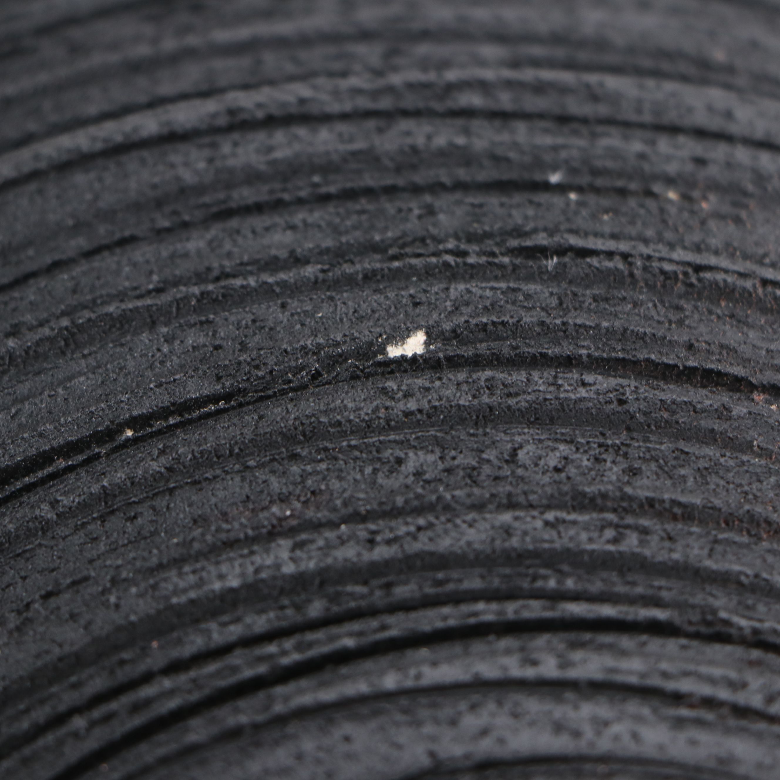 Contemporary Ribbed Art Pottery Orb-Shaped Bottle Vase