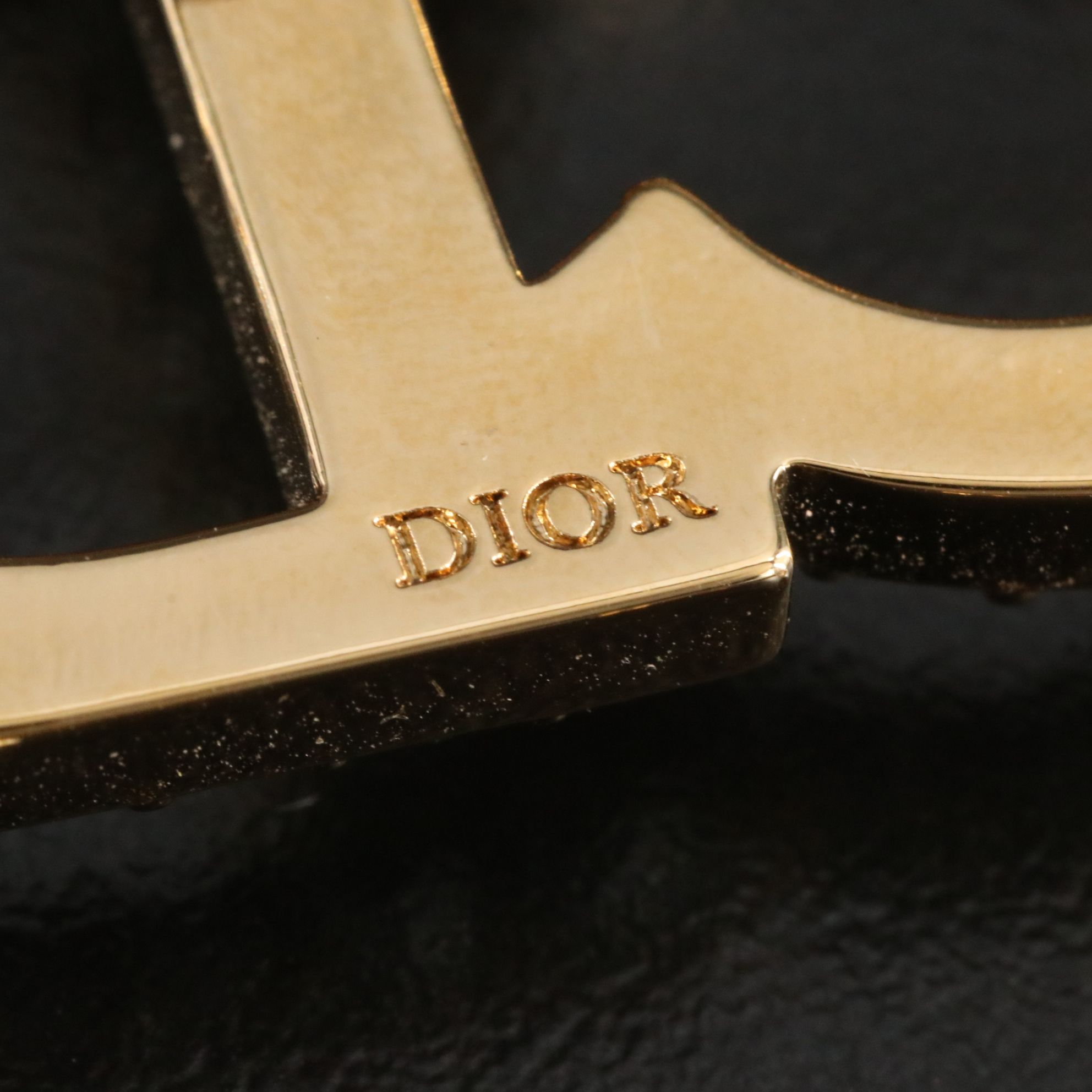 Dior CD Logo Faux Pearl and Crystal Brooch