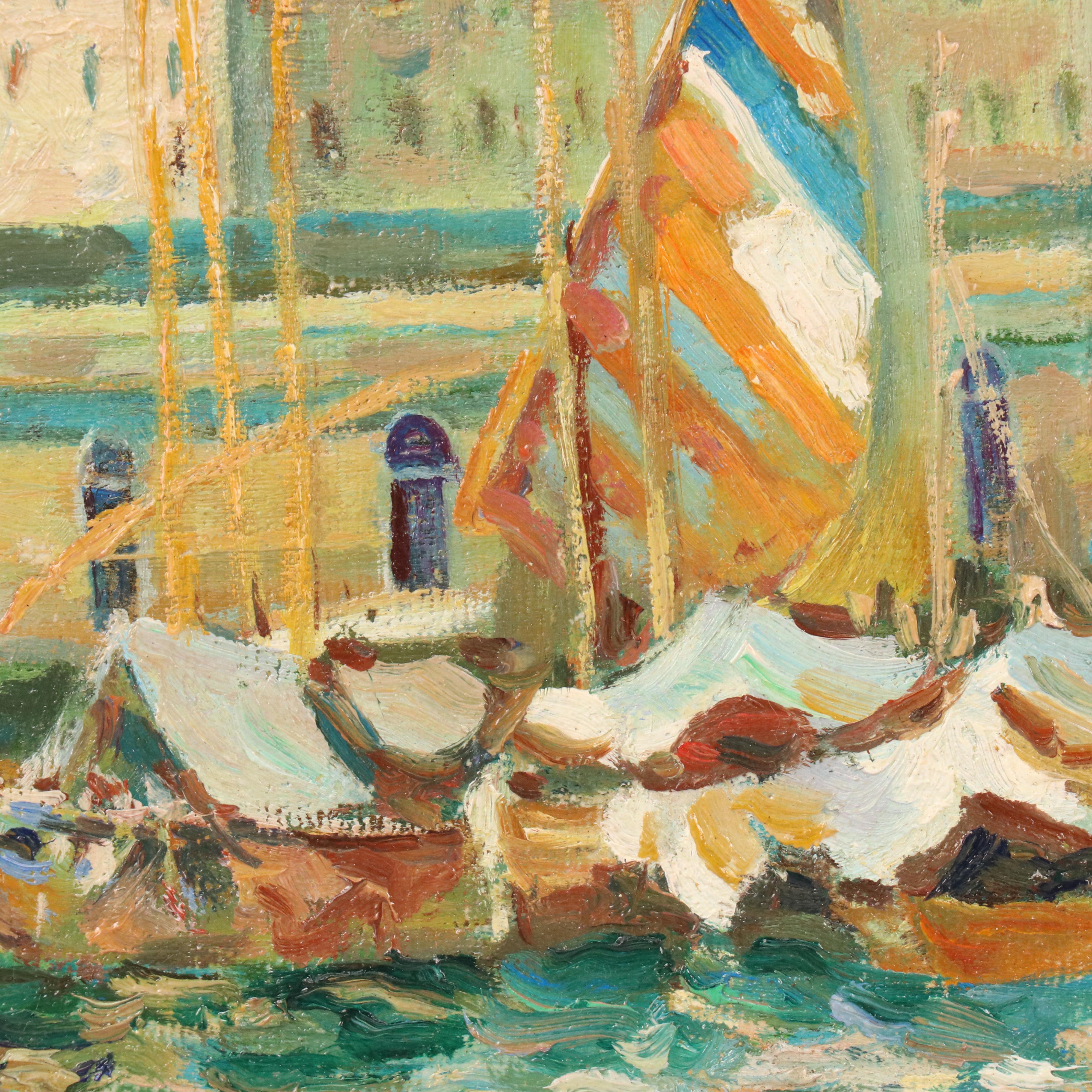 Venetian Canal Oil Painting Depicting Basilica of Santa Maria della Salute