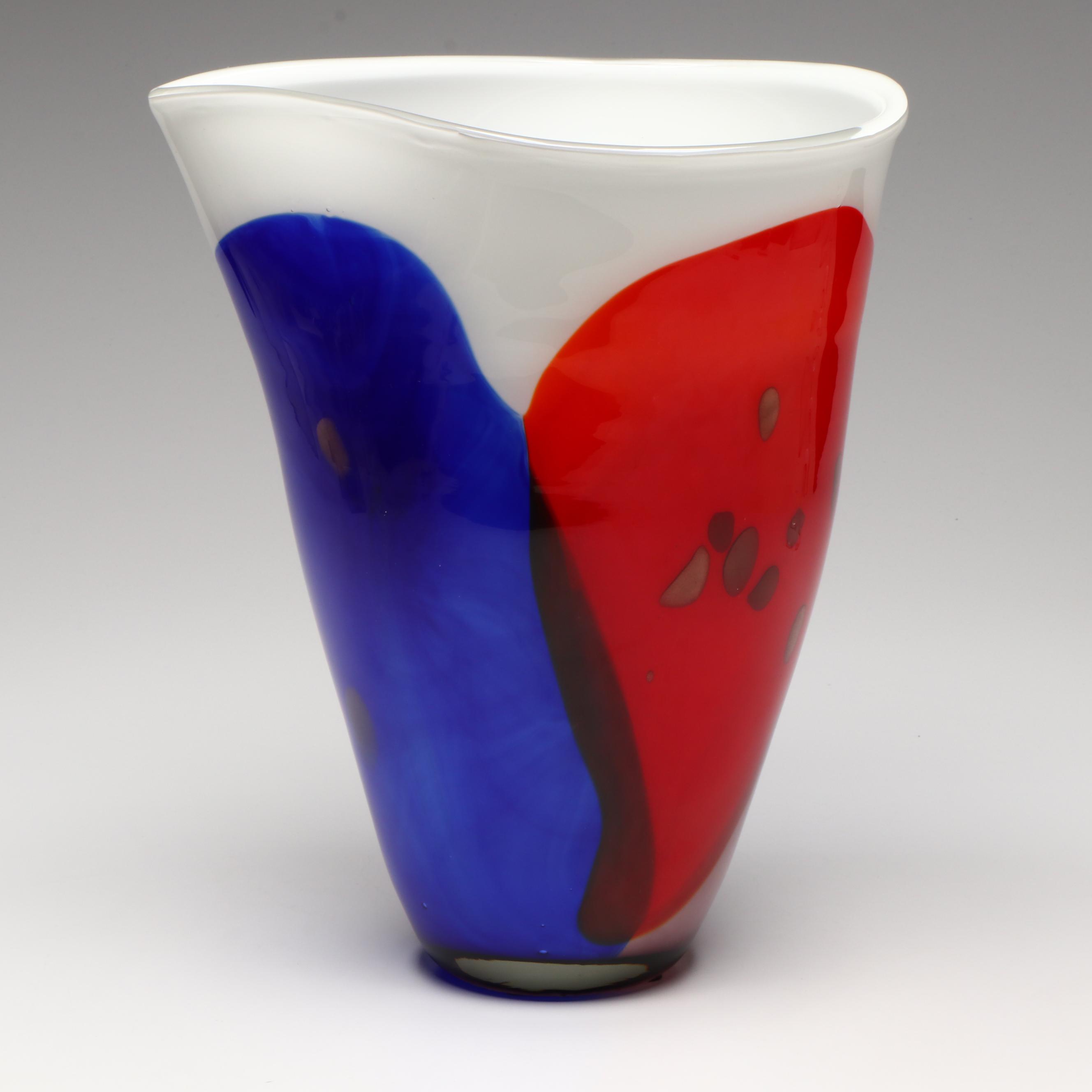 Murano Style Art Glass Vase