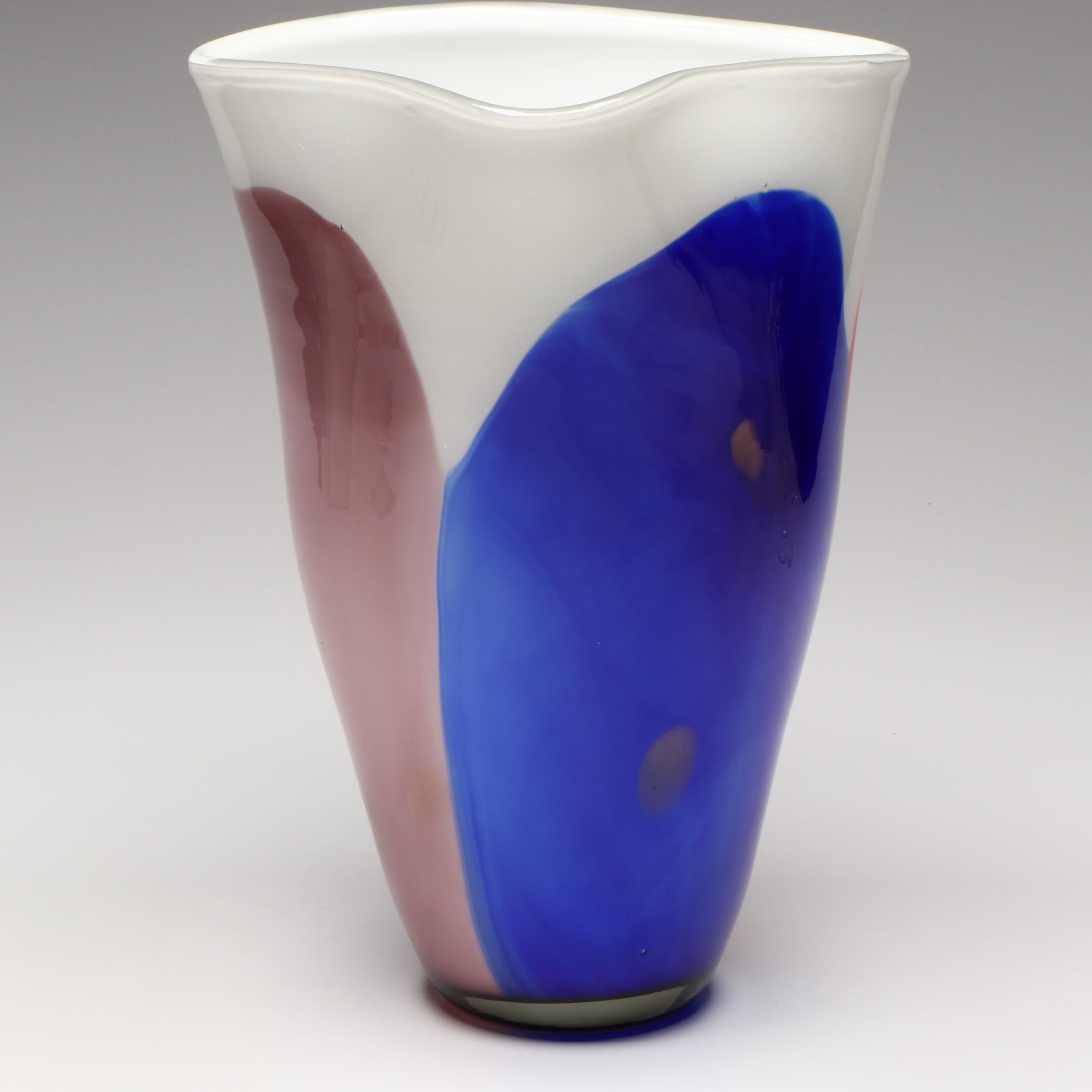 Murano Style Art Glass Vase