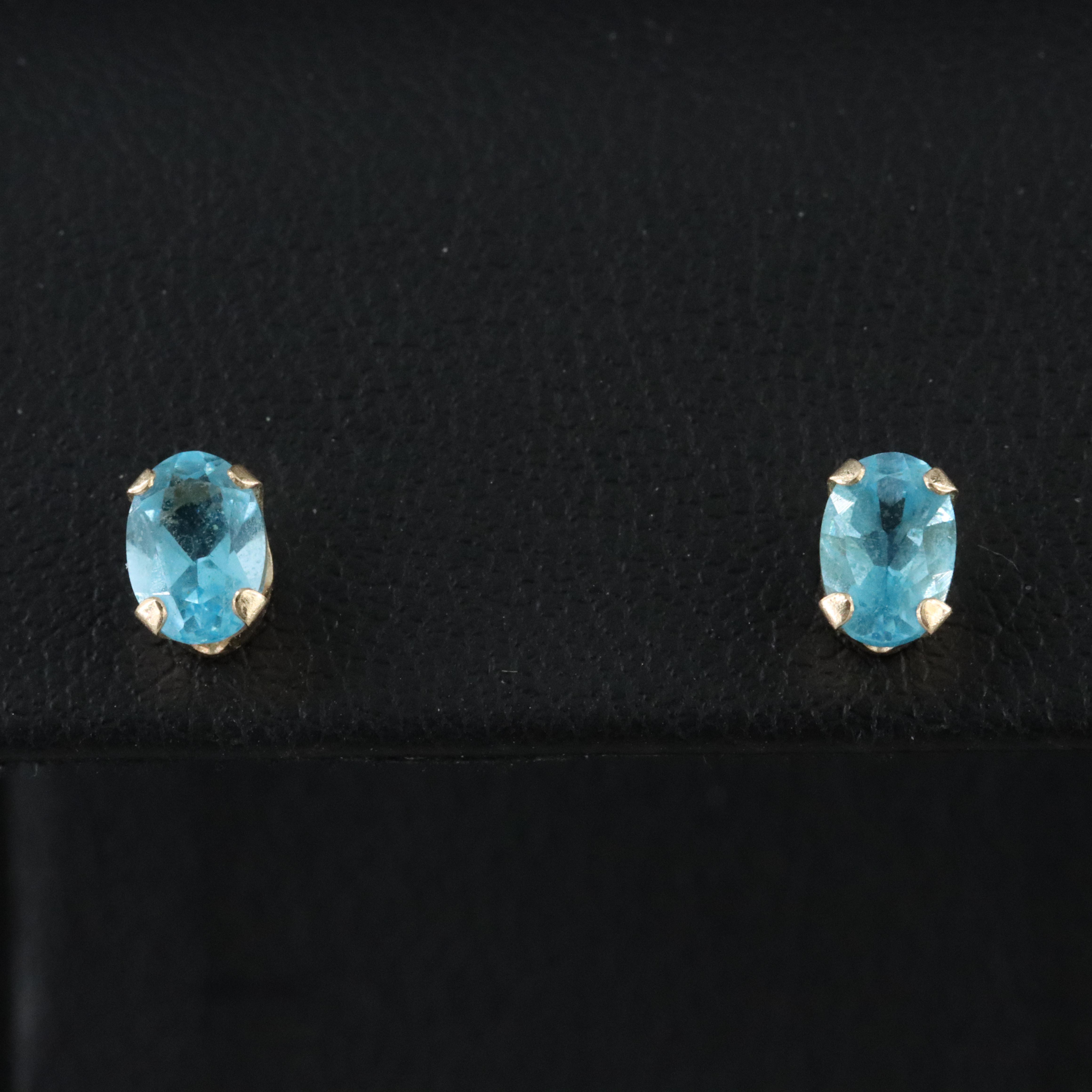 14K Topaz Stud Earrings